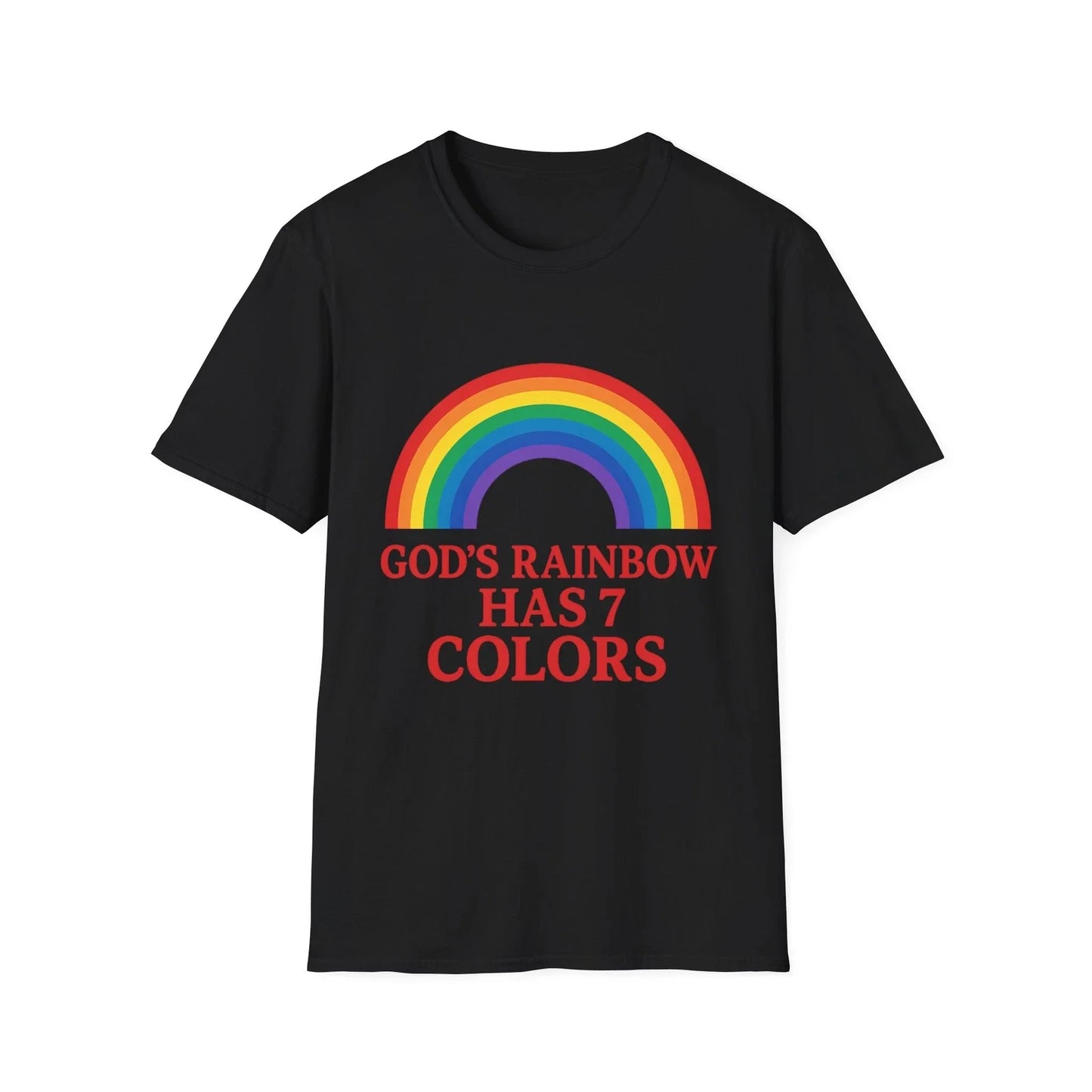 Rainbow Unisex Softstyle T-Shirt, God's rainbow, Christian Gift, 7 colors Unisex T-shirt, Sweatshirt, Hoodie, Long Sleeve Tee - T-Shirt, Sweatshirt, Hoodie