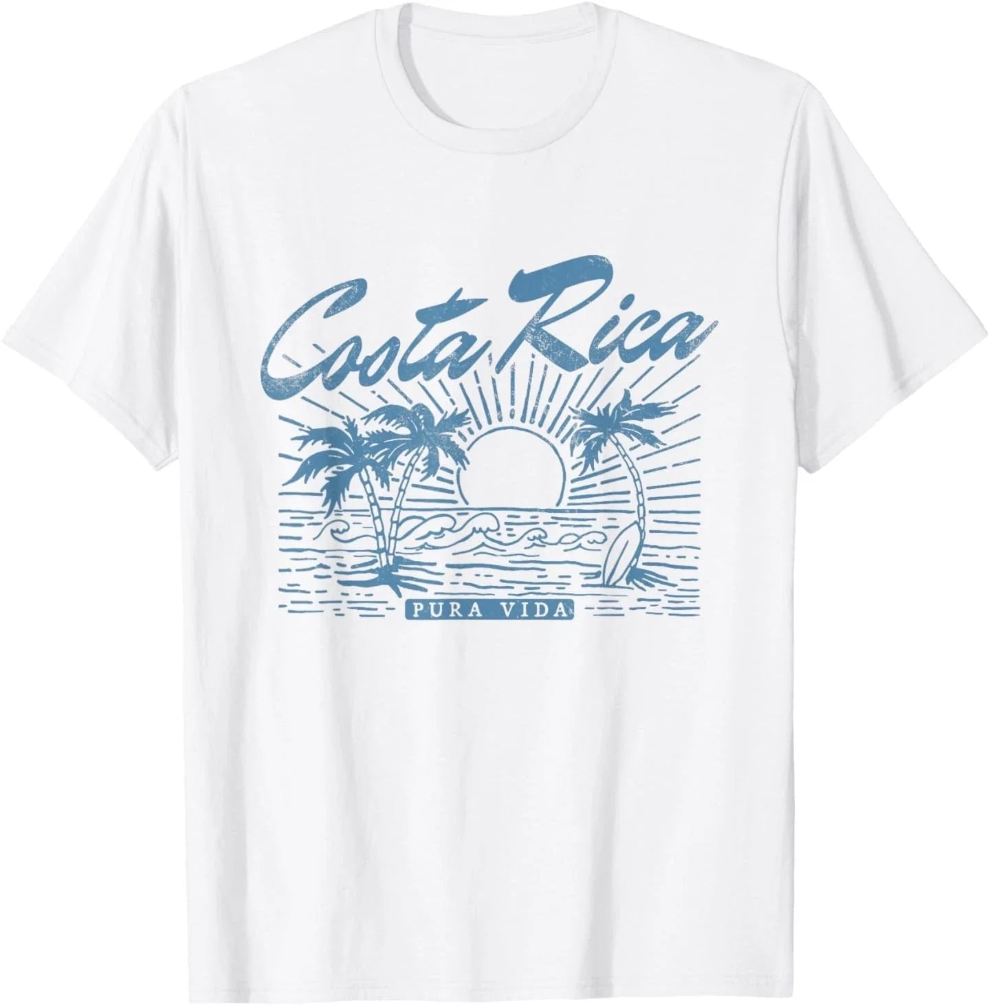 Costa Rica Pura Vida Vintage Distressed Beach T-Shirt Unisex T-shirt, Sweatshirt, Hoodie, Long Sleeve Tee - T-Shirt, Sweatshirt, Hoodie