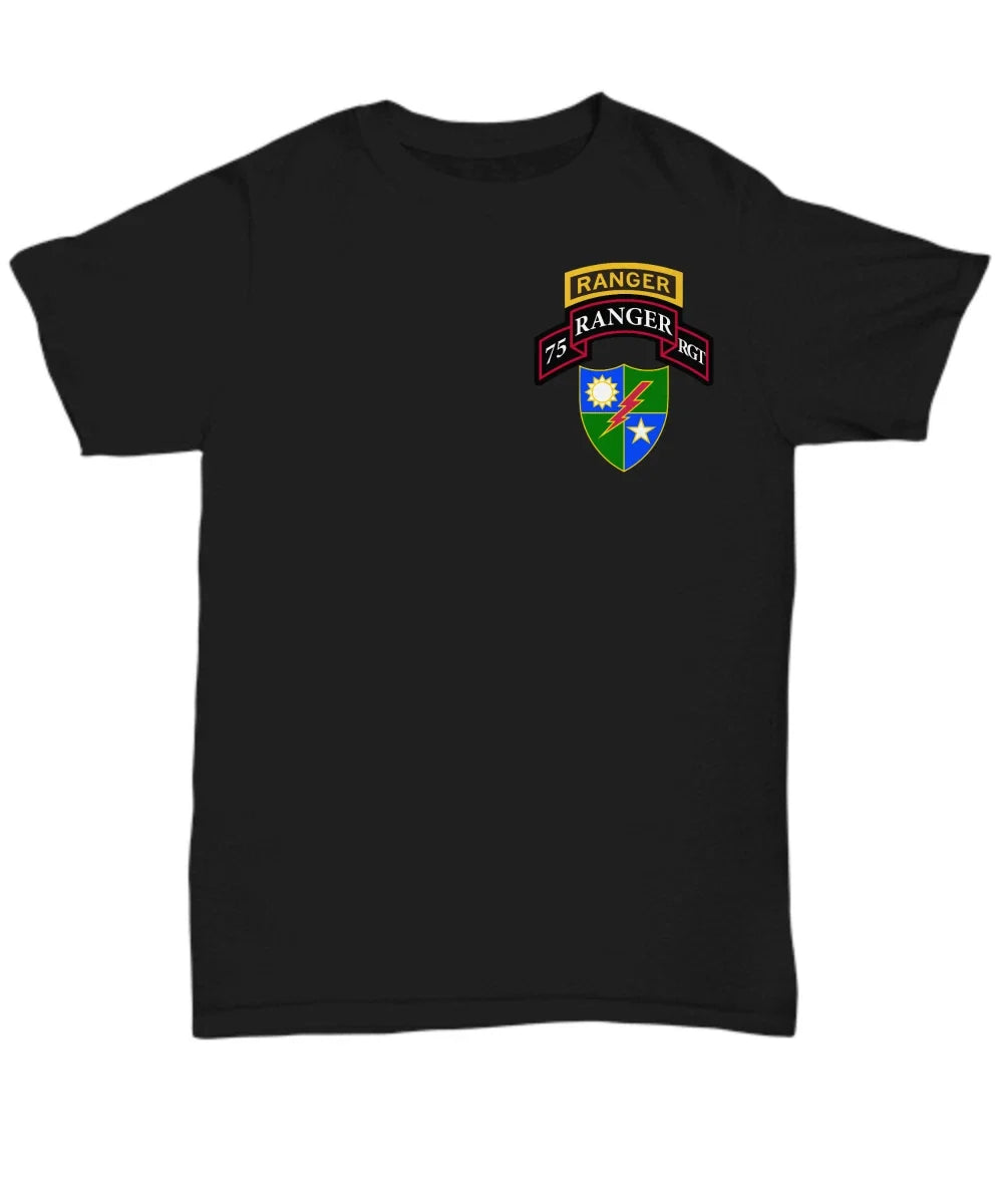 75th Ranger Regiment Shirt - Scroll, Tab, and DUI - Army Ranger - Unisex Tee Unisex T-shirt, Sweatshirt, Hoodie, Long Sleeve Tee - T-Shirt, Sweatshirt, Hoodie
