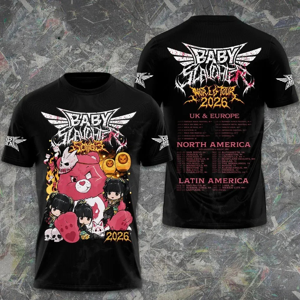 BABYMETAL World Tour 2026 Kawaii Metal Graphic Tee Fan Gift Shirt Unisex T-shirt, Sweatshirt, Hoodie, Long Sleeve Tee - T-Shirt, Sweatshirt, Hoodie