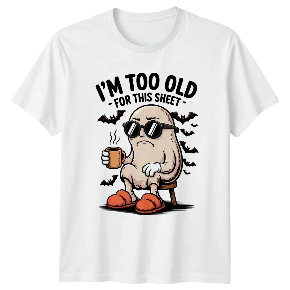Im Too Old For This T-Shirt Sarcastic Introvert Halloween Ghost Funny Gift Unisex T-shirt, Sweatshirt, Hoodie, Long Sleeve Tee - T-Shirt, Sweatshirt, Hoodie
