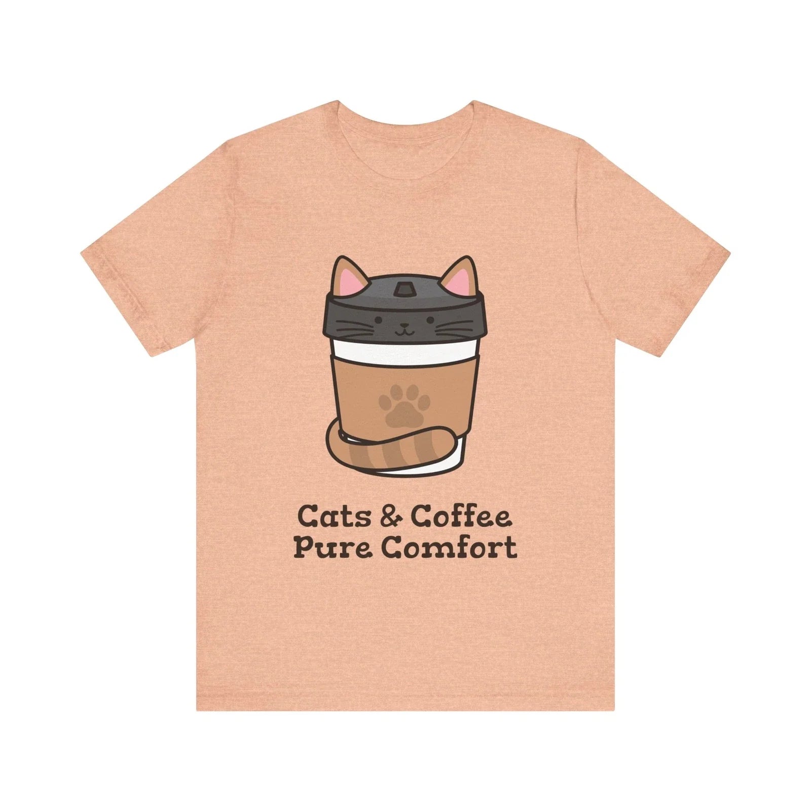Cats and Coffee Pure Comfort tshirt, Unisex Jersey Short Sleeve Tee Unisex T-shirt, Sweatshirt, Hoodie, Long Sleeve Tee - T-Shirt, Sweatshirt, Hoodie