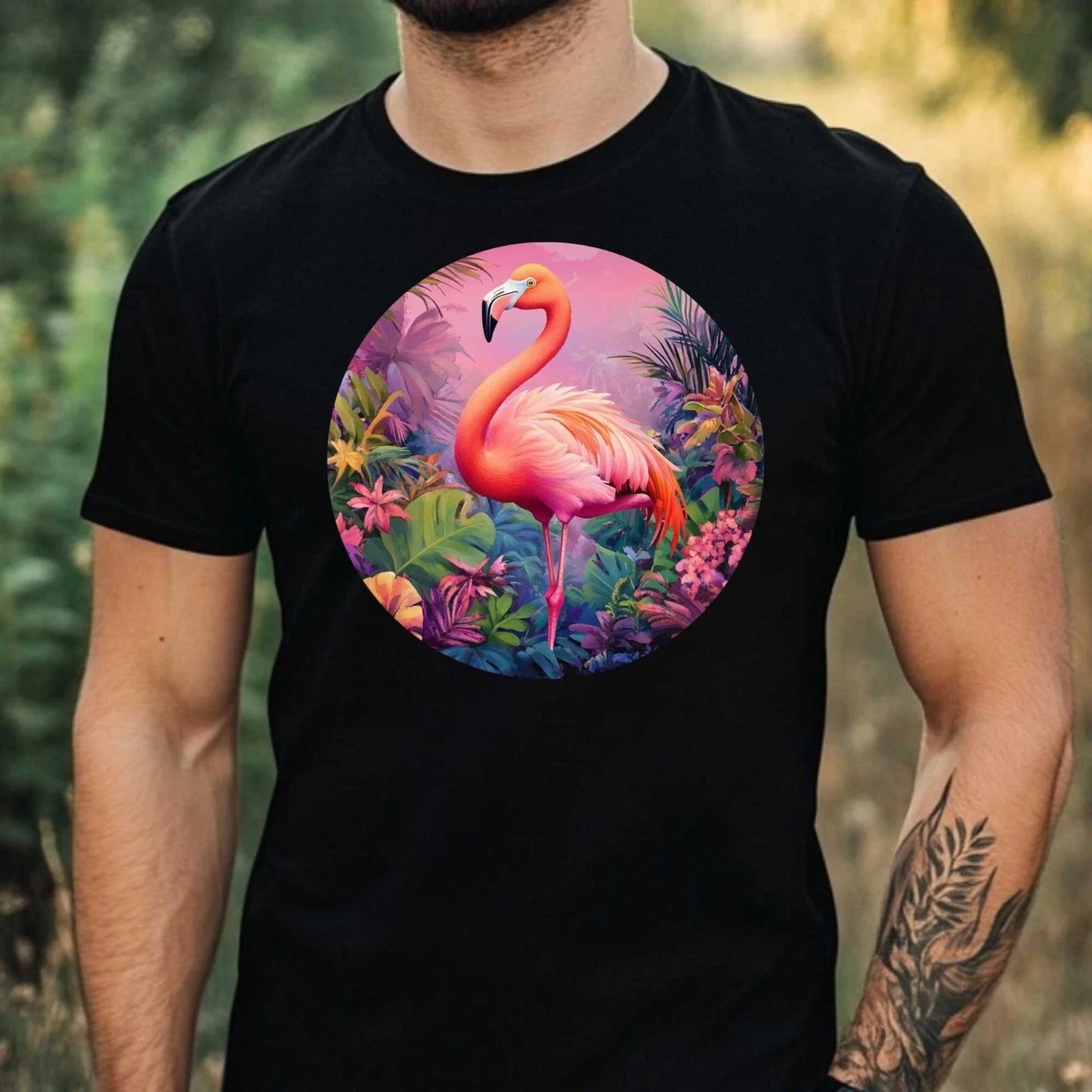 Mens Funny Flamingo Print Cotton T-Shirt Size XS to 5XL Unisex T-shirt, Sweatshirt, Hoodie, Long Sleeve Tee - T-Shirt, Sweatshirt, Hoodie