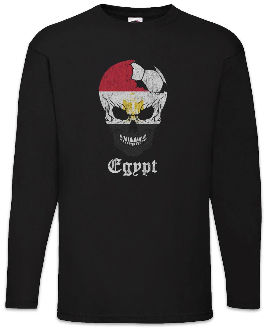 Egypt Football Skull I Men Long Sleeve T-Shirt egyptian Soccer Flag World Unisex T-shirt, Sweatshirt, Hoodie, Long Sleeve Tee - T-Shirt, Sweatshirt, Hoodie