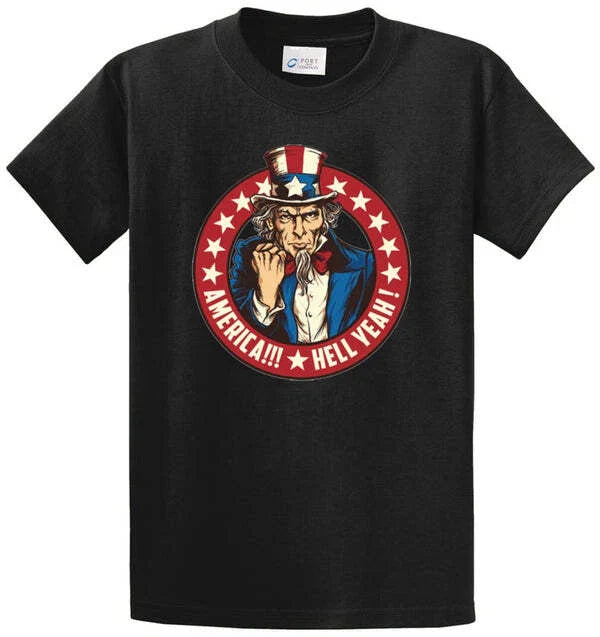 AMERICA HELL YEAH Cotton Printed Tee Shirt Regular and Big and Tall Sizes Unisex T-shirt, Sweatshirt, Hoodie, Long Sleeve Tee - T-Shirt, Sweatshirt, Hoodie