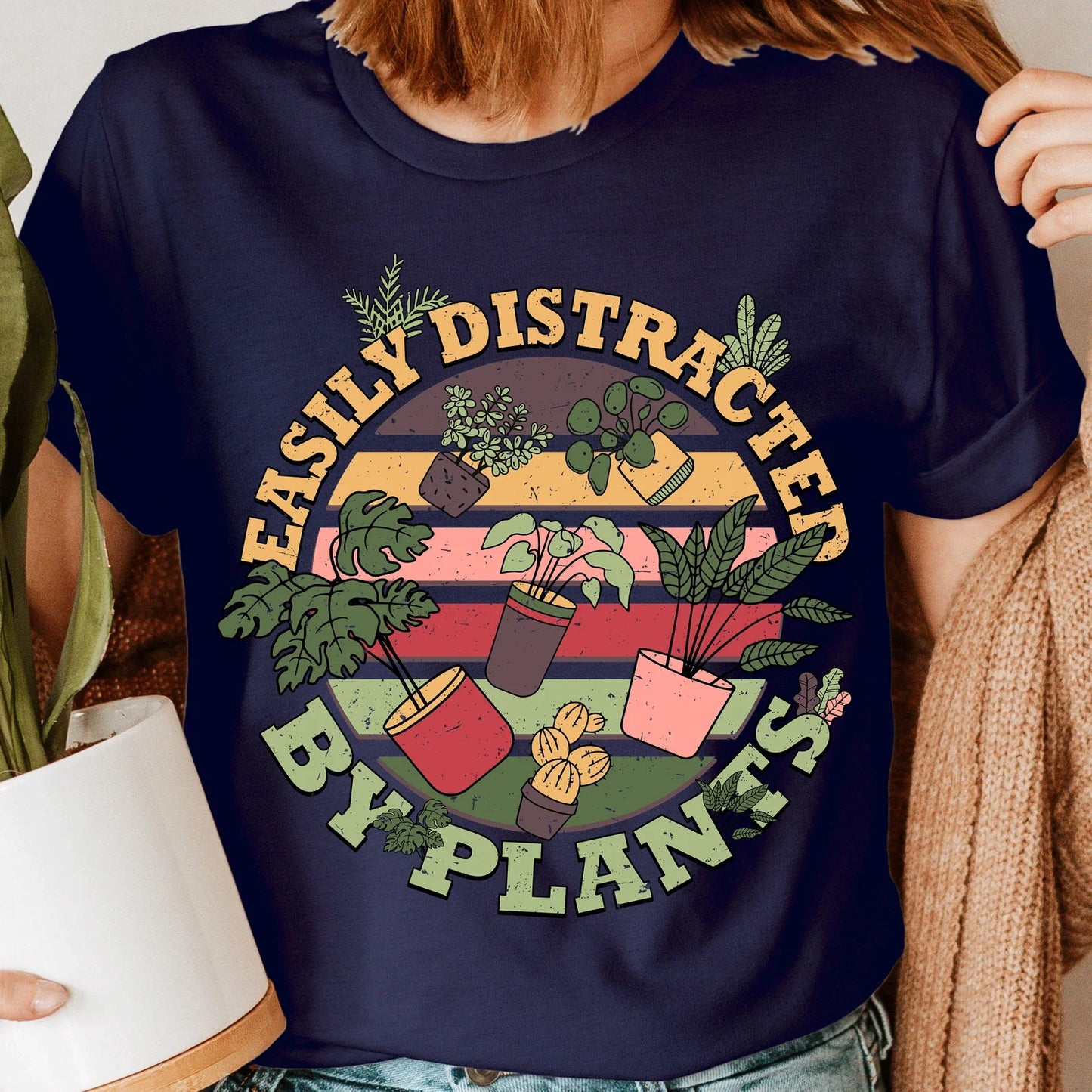 Easily Distracted Plant Lover Shirt,Gardening Shirt Gardener T-Shirt #GDRN Unisex T-shirt, Sweatshirt, Hoodie, Long Sleeve Tee - T-Shirt, Sweatshirt, Hoodie