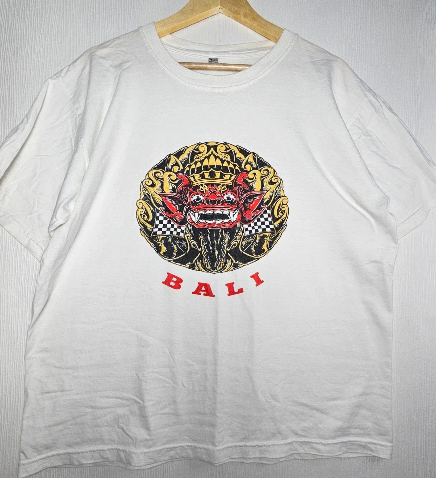 Y2K Bali Graphic T Shirt Men's XL Tourist Dragon Mask 100% Cotton Unisex T-shirt, Sweatshirt, Hoodie, Long Sleeve Tee - T-Shirt, Sweatshirt, Hoodie