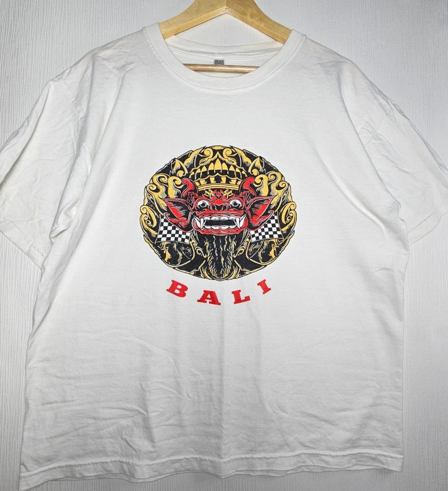 Y2K Bali Graphic T Shirt Men's XL Tourist Dragon Mask 100% Cotton Unisex T-shirt, Sweatshirt, Hoodie, Long Sleeve Tee - T-Shirt, Sweatshirt, Hoodie