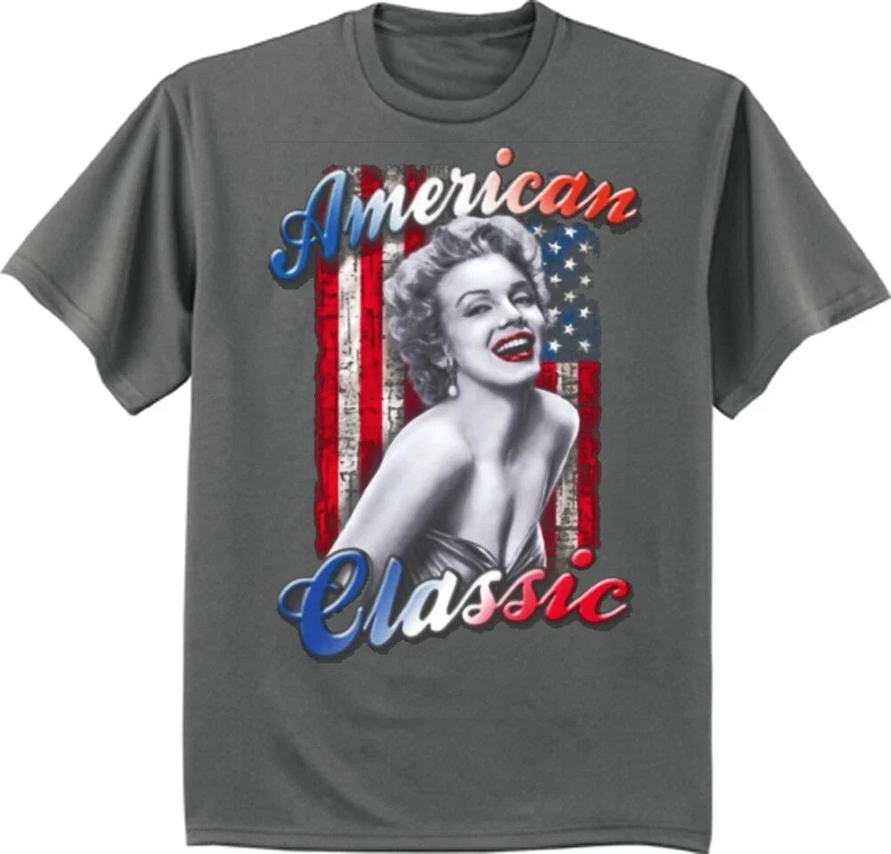 American Flag Marilyn Monroe T-shirt Mens Cool Graphic Tees Clothing Apparel Unisex T-shirt, Sweatshirt, Hoodie, Long Sleeve Tee - T-Shirt, Sweatshirt, Hoodie