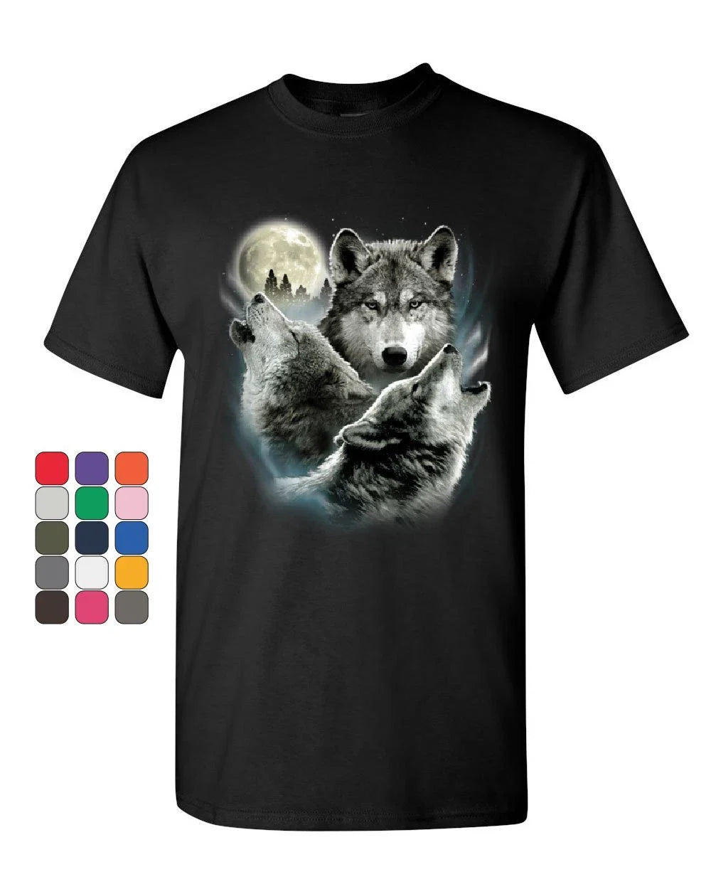 Howling Wolf Pack T-Shirt Wild Wilderness Animals Nature Moon Mens Tee Shirt Unisex T-shirt, Sweatshirt, Hoodie, Long Sleeve Tee - T-Shirt, Sweatshirt, Hoodie
