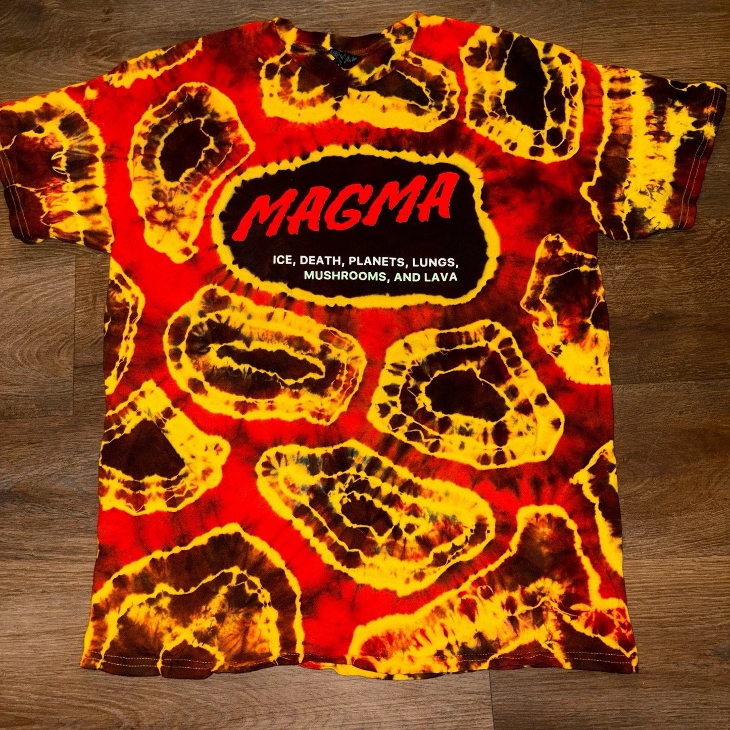 King Gizzard & The Lizard Wizard Magma custom tie-dye tee, size large Unisex T-shirt, Sweatshirt, Hoodie, Long Sleeve Tee - T-Shirt, Sweatshirt, Hoodie