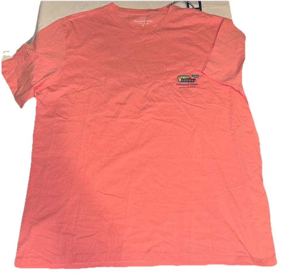 NWT Vineyard Vines Panama City Beach Pocket T-Shirt Men's Strawberry Pink Unisex T-shirt, Sweatshirt, Hoodie, Long Sleeve Tee - T-Shirt, Sweatshirt, Hoodie
