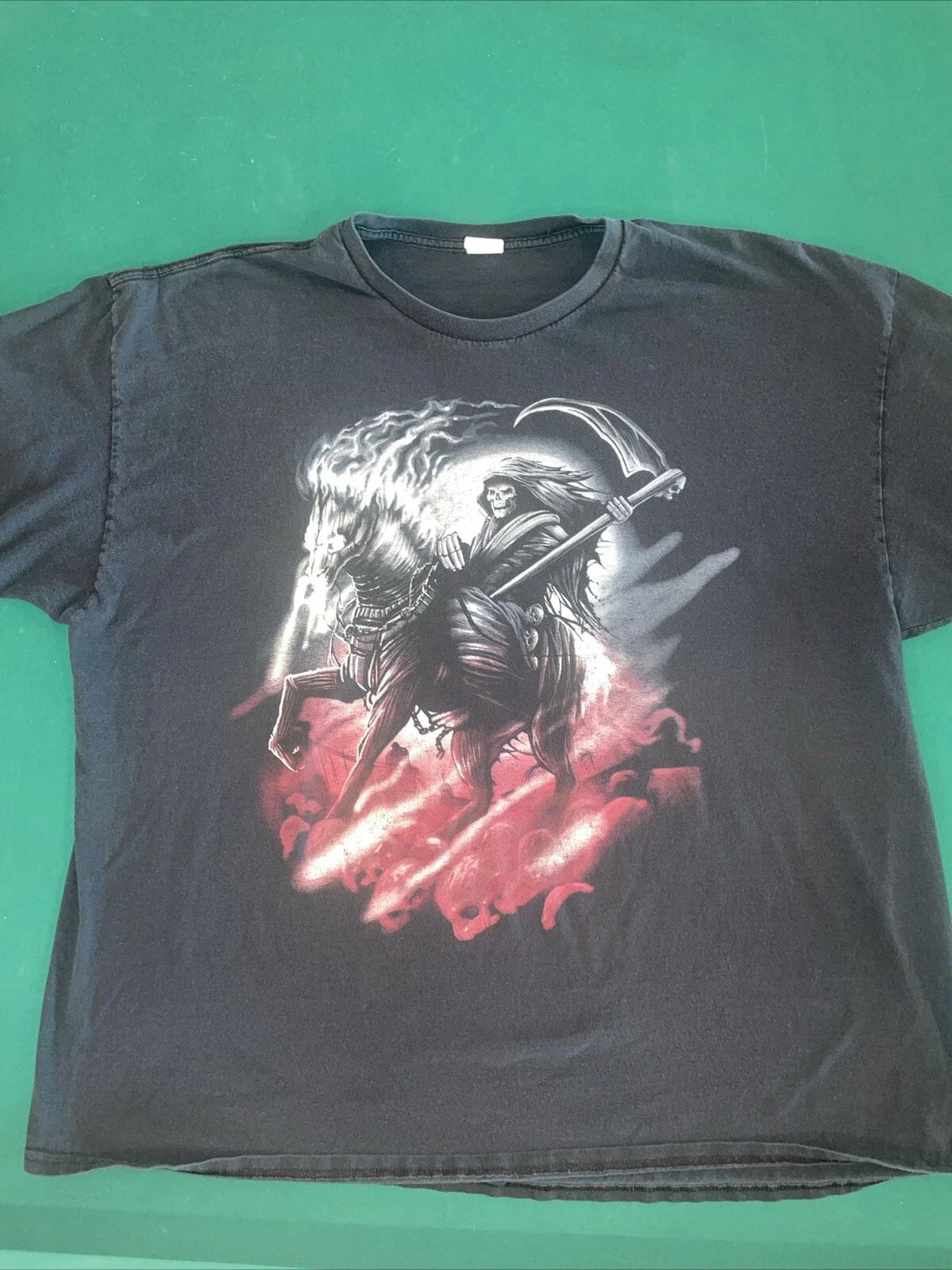 Vintage Y2K Grim Reaper Skeleton Horsemen Apocalypse Graphic; T-Shirt 3XL Unisex T-shirt, Sweatshirt, Hoodie, Long Sleeve Tee - T-Shirt, Sweatshirt, Hoodie