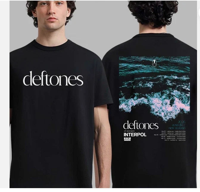 Deftones 2026 Australia New Zealand Schedule Dates Unisex T-Shirt Unisex T-shirt, Sweatshirt, Hoodie, Long Sleeve Tee - T-Shirt, Sweatshirt, Hoodie
