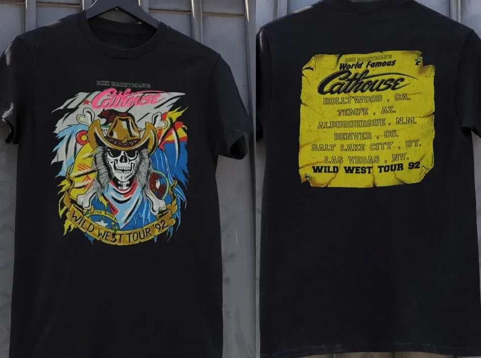 Vintage 1992 Cathouse Wild West Hollywood Tour T-Shirt Double Sided Unisex T-shirt, Sweatshirt, Hoodie, Long Sleeve Tee - T-Shirt, Sweatshirt, Hoodie