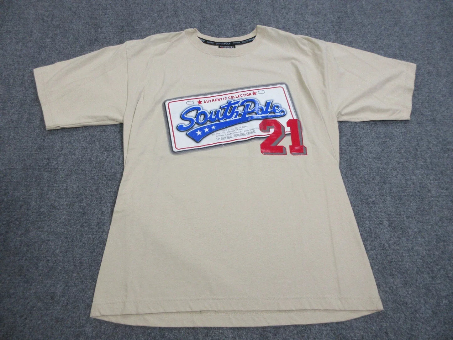 VINTAGE Southpole Shirt Mens Large Beige Hip Hop Street Wear Y2K Spell Out Logo Unisex T-shirt, Sweatshirt, Hoodie, Long Sleeve Tee - T-Shirt, Sweatshirt, Hoodie