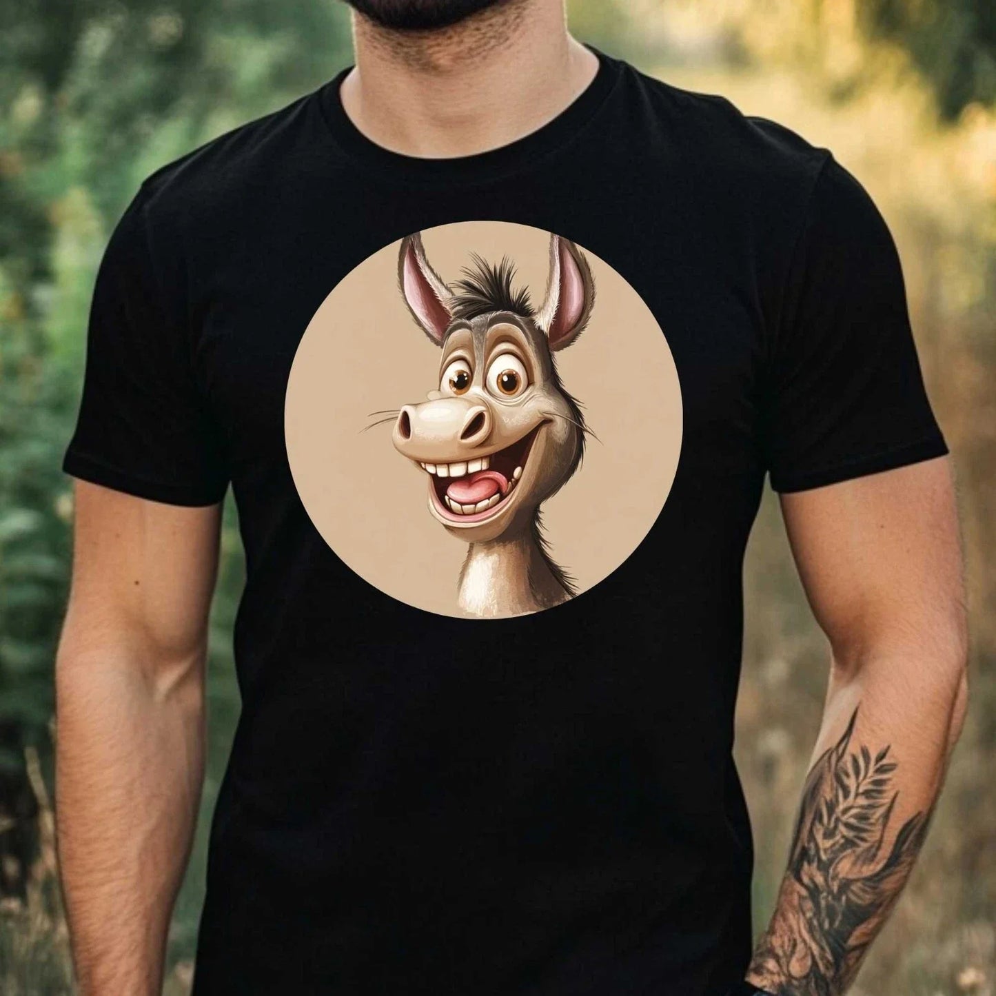 Mens Funny Cartoon Donkey Theme Cotton T-Shirt Size XS to 5XL Unisex T-shirt, Sweatshirt, Hoodie, Long Sleeve Tee - T-Shirt, Sweatshirt, Hoodie