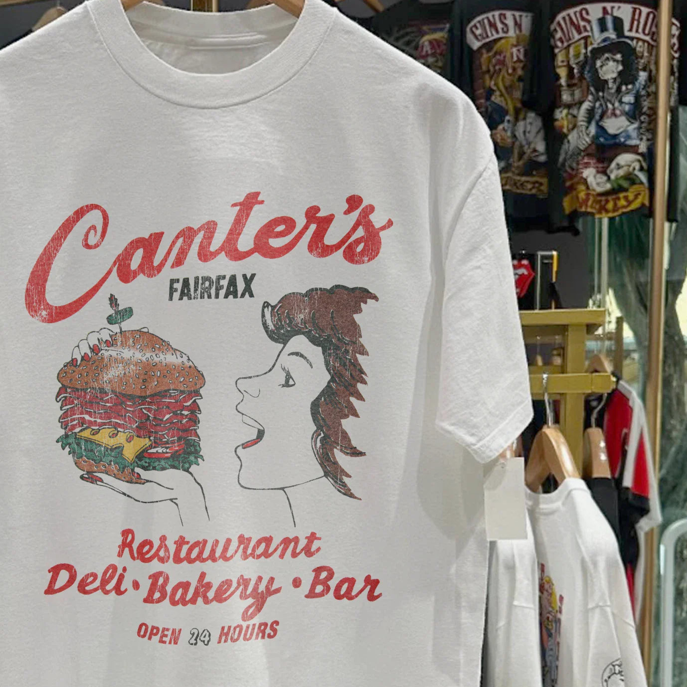 90's Canter'S Deli 'Fairfax' Promo T-Shirt White XXL Unisex T-shirt, Sweatshirt, Hoodie, Long Sleeve Tee - T-Shirt, Sweatshirt, Hoodie
