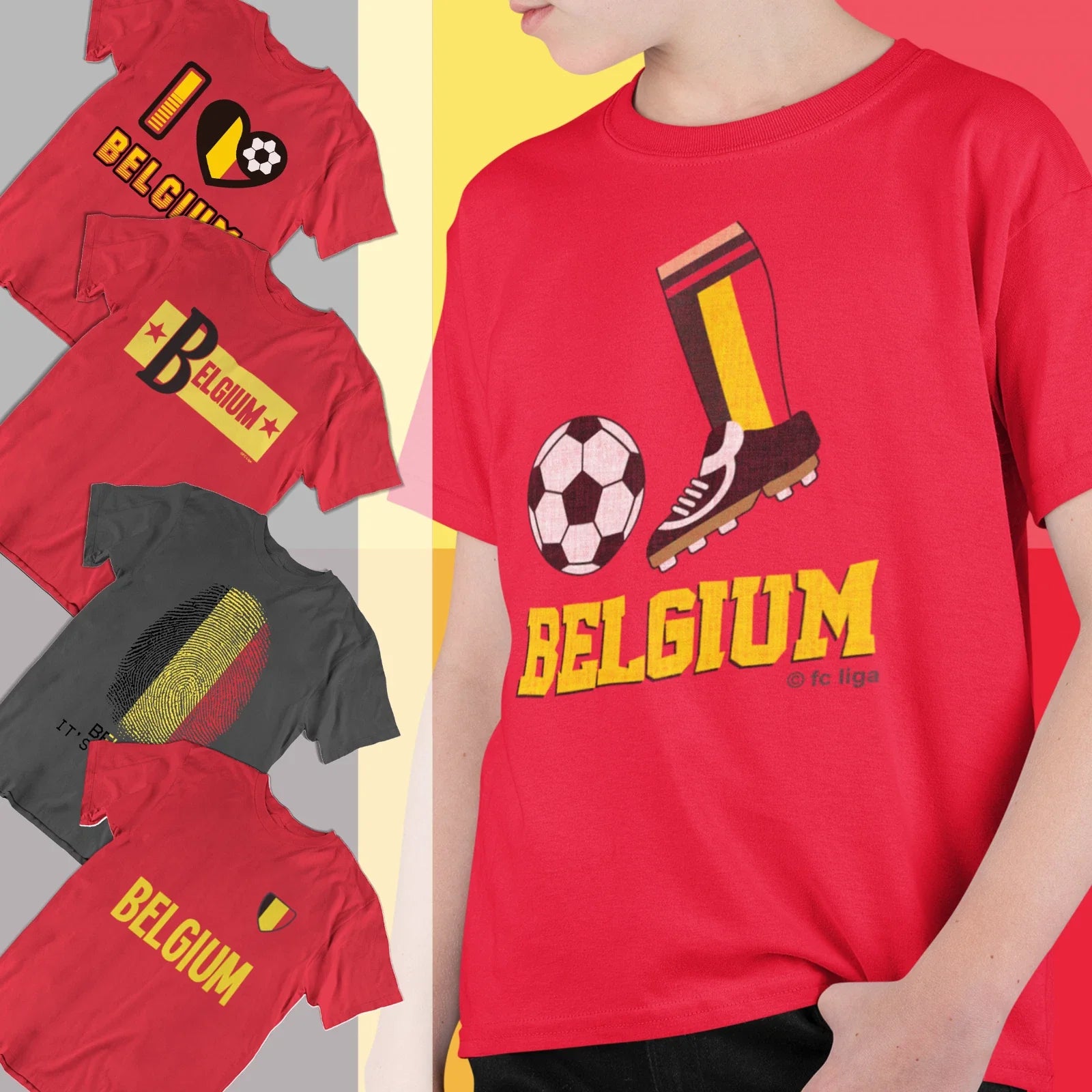 Boys or Girls BELGIUM Football Kids T-ShirtBelgian World Cup 2026 Kit Flag Unisex T-shirt, Sweatshirt, Hoodie, Long Sleeve Tee - T-Shirt, Sweatshirt, Hoodie