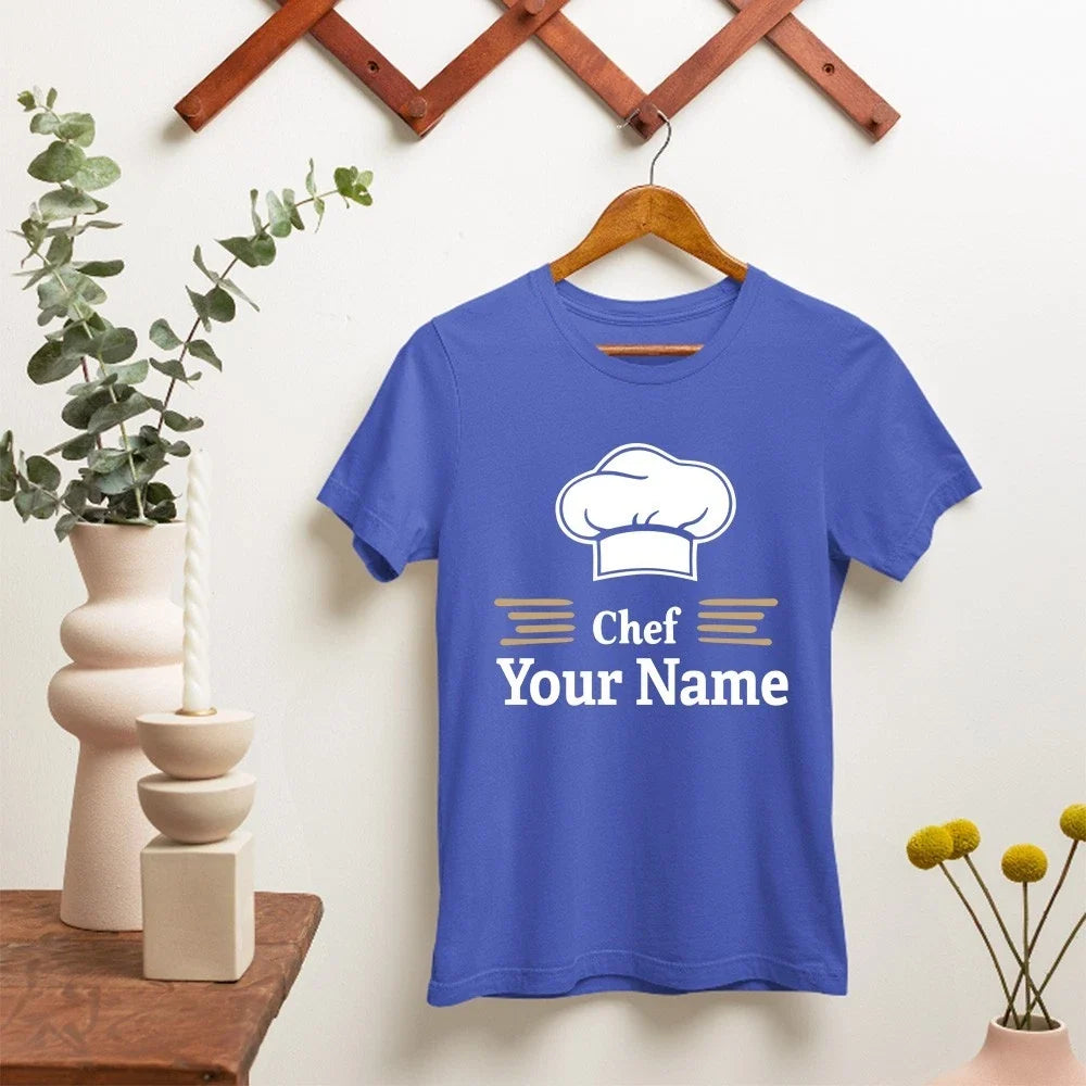 Personalised Custom Chef T-Shirt Kitchen Cooking Catering Staff Workwear Unisex T-shirt, Sweatshirt, Hoodie, Long Sleeve Tee - T-Shirt, Sweatshirt, Hoodie
