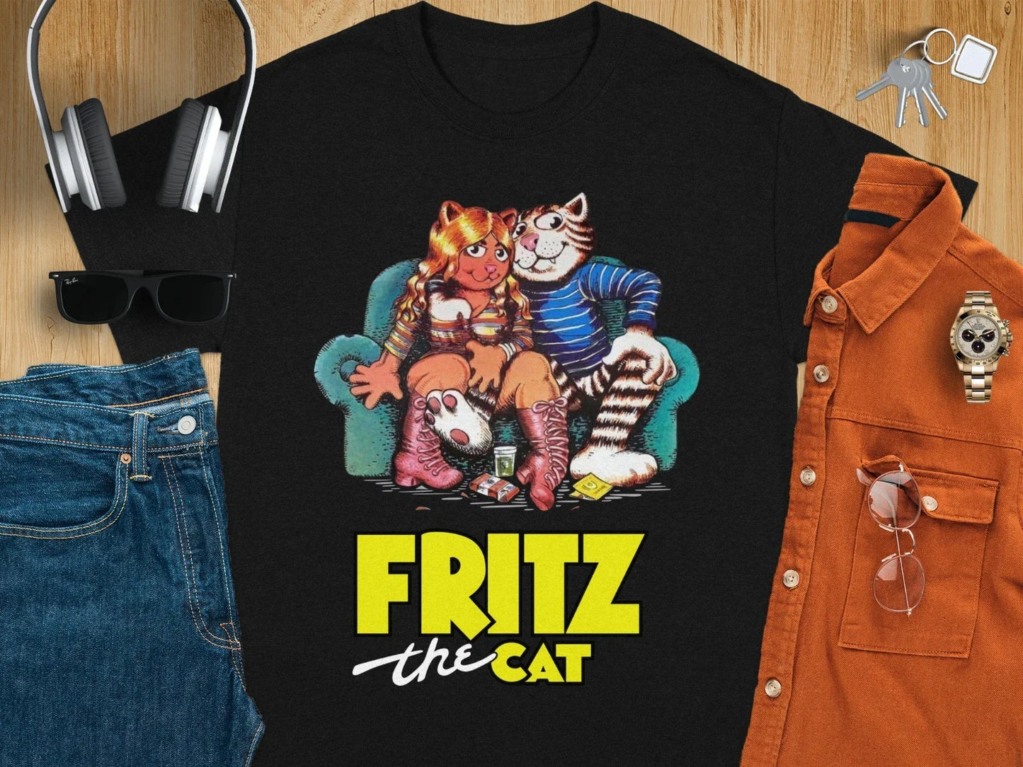 Fritz The Cat Tee T-Shirt, Adult Humor T-Shirt, Cartoon Movie T-Shirt USA Size Unisex T-shirt, Sweatshirt, Hoodie, Long Sleeve Tee - T-Shirt, Sweatshirt, Hoodie