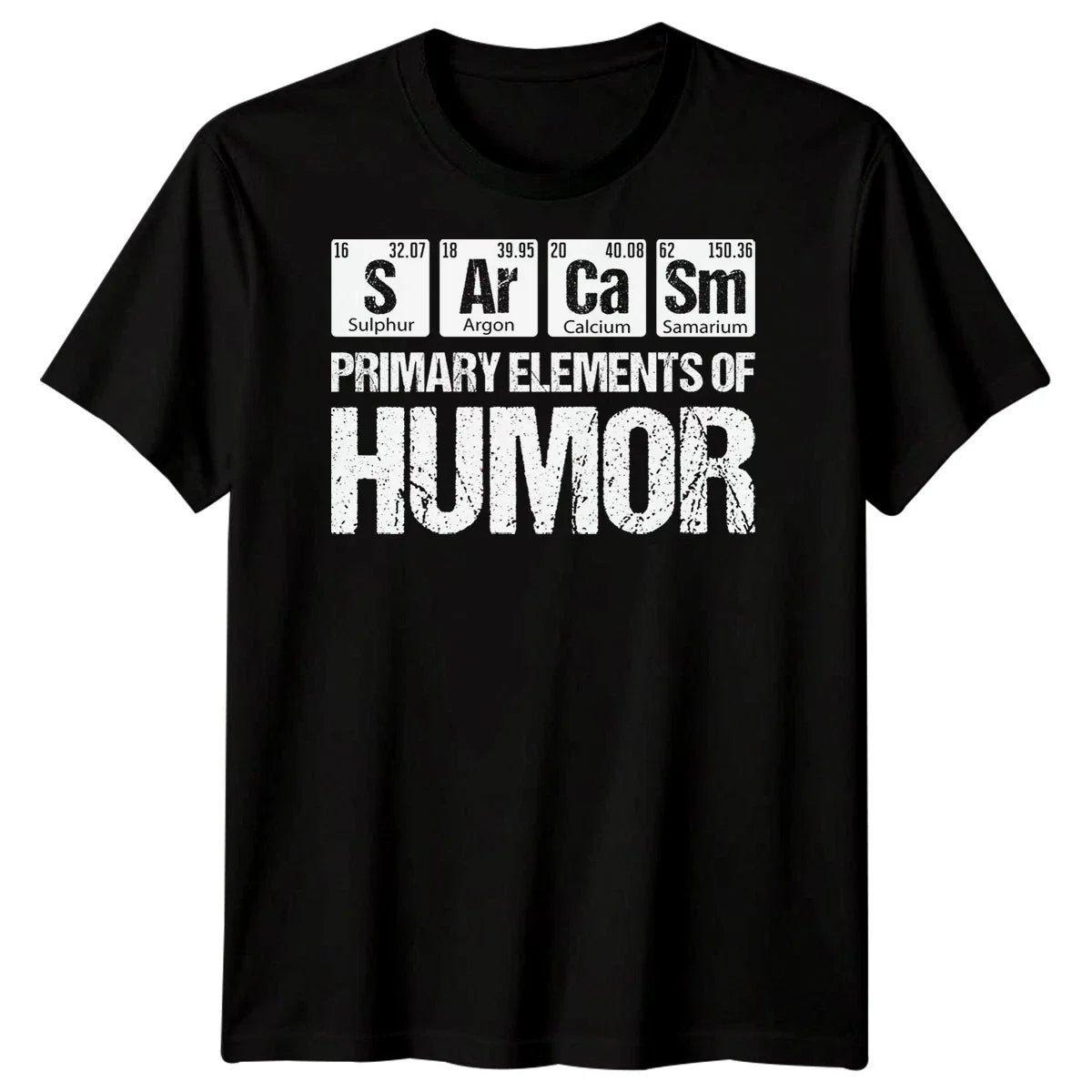 Science Chemistry Humor Periodic Table Mens T-Shirt Primary Elements Of Humor Unisex T-shirt, Sweatshirt, Hoodie, Long Sleeve Tee - T-Shirt, Sweatshirt, Hoodie