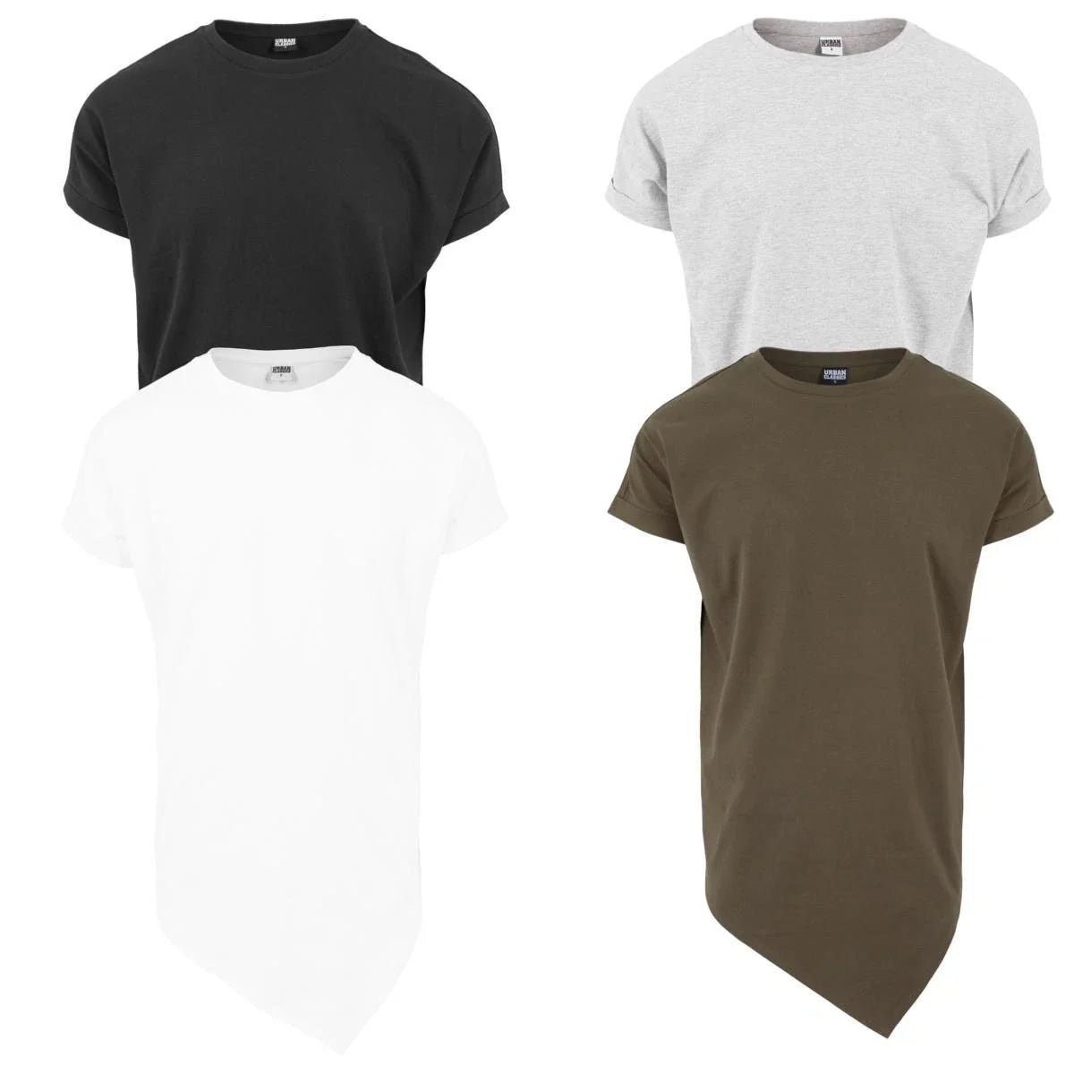 Urban Classics Asymmetric Long Tee T-shirt Top Edgy Men Unisex T-shirt, Sweatshirt, Hoodie, Long Sleeve Tee - T-Shirt, Sweatshirt, Hoodie