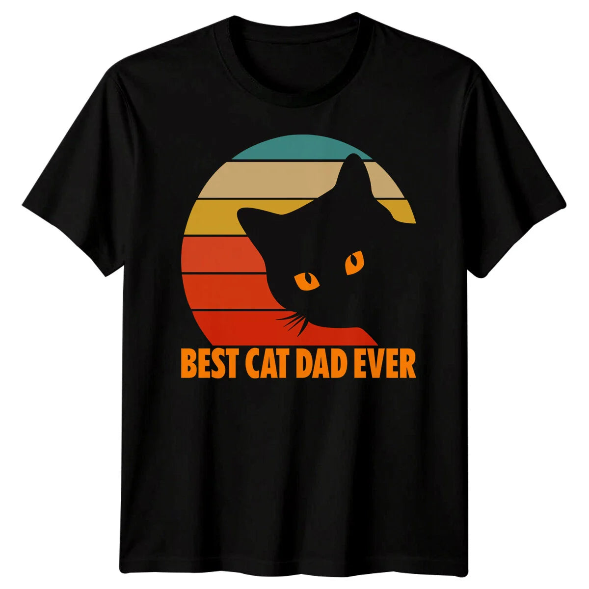 Mens Best Cat Dad Ever Silhouette Funny Fathers Day T-Shirt Tee Papa Life #FD Unisex T-shirt, Sweatshirt, Hoodie, Long Sleeve Tee - T-Shirt, Sweatshirt, Hoodie