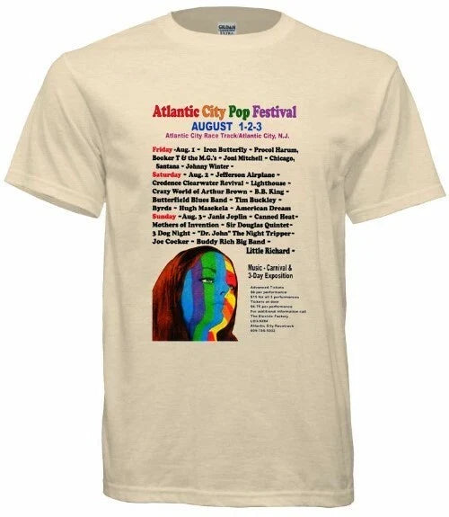 Vintage 1969 Atlantic City Pop Festival T-Shirt Unisex T-shirt, Sweatshirt, Hoodie, Long Sleeve Tee - T-Shirt, Sweatshirt, Hoodie