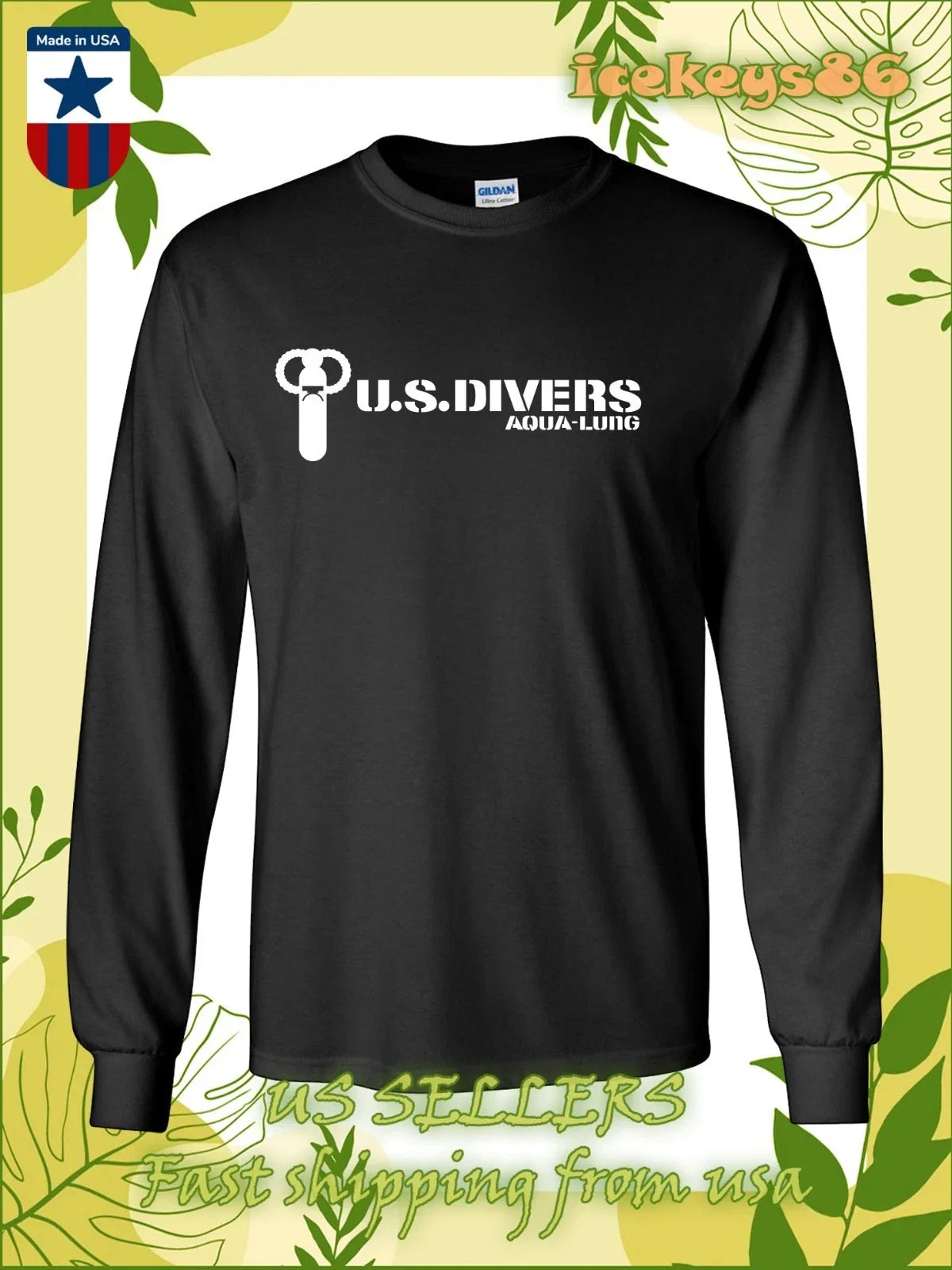 New Tee Aqua Lung U.S. Divers Logo Men's Long Sleeve T-Shirt American T-Shirt Unisex T-shirt, Sweatshirt, Hoodie, Long Sleeve Tee - T-Shirt, Sweatshirt, Hoodie
