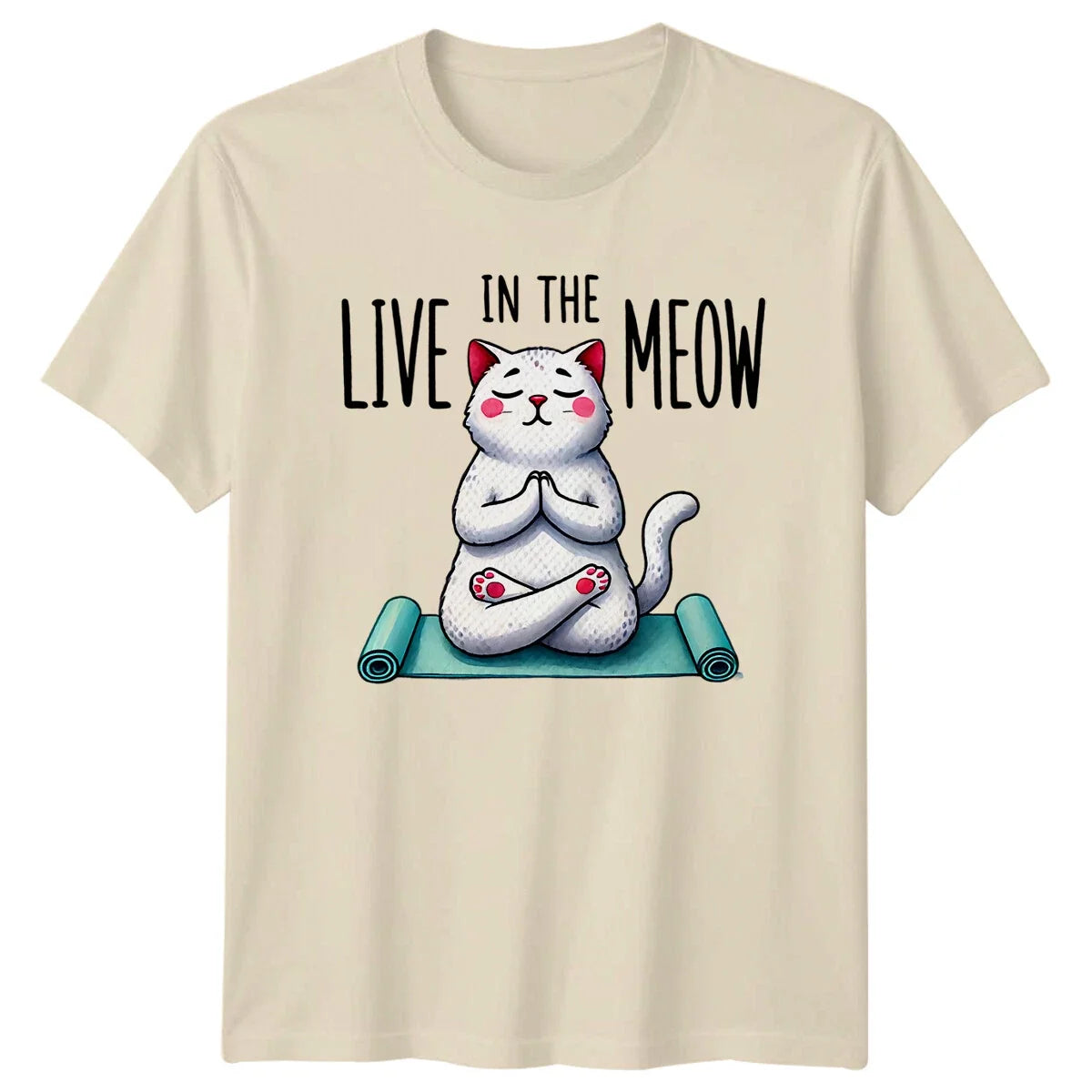 Live In The Meow Yoga Cat Funny Fitness T-Shirt Unisex T-shirt, Sweatshirt, Hoodie, Long Sleeve Tee - T-Shirt, Sweatshirt, Hoodie