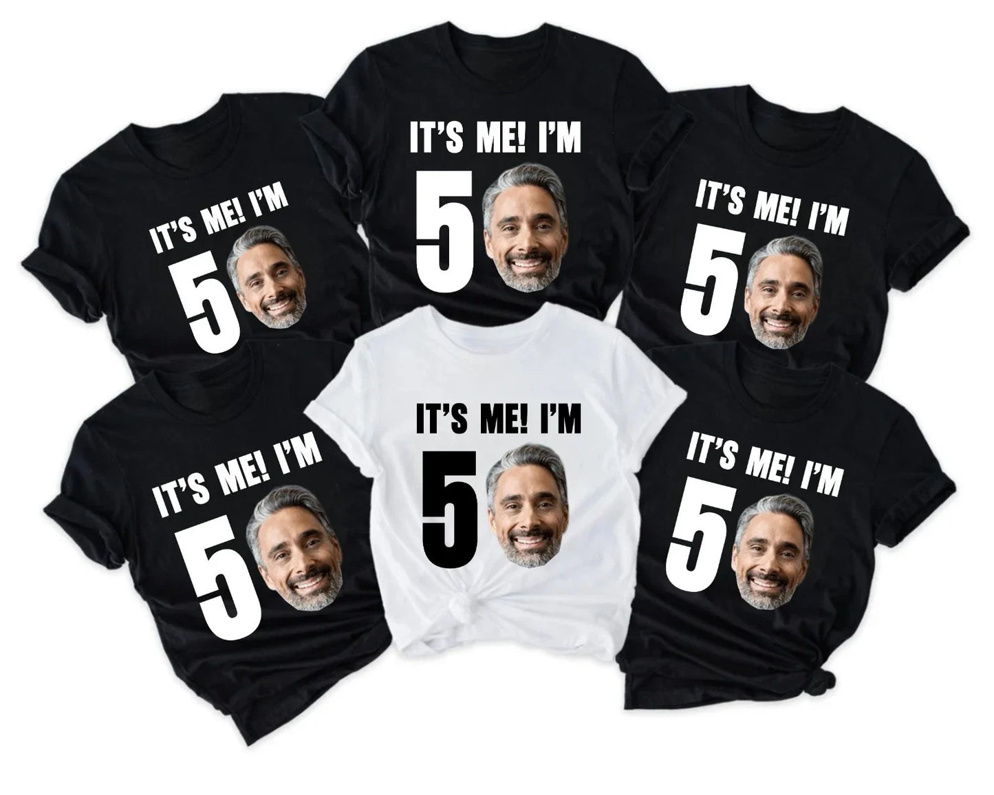 Personalised 50 Birthday Gift T-Shirt - Custom Face Funny Mom & Dad Gift Tee Top Unisex T-shirt, Sweatshirt, Hoodie, Long Sleeve Tee - T-Shirt, Sweatshirt, Hoodie