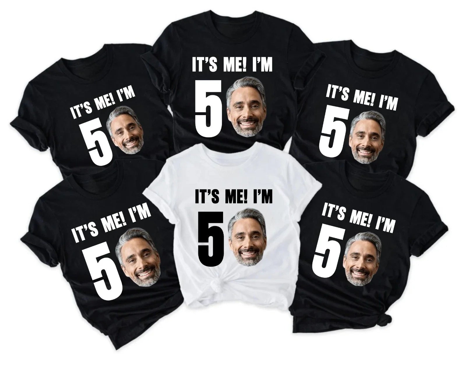 Personalised 50 Birthday Gift T-Shirt - Custom Face Funny Mom & Dad Gift Tee Top Unisex T-shirt, Sweatshirt, Hoodie, Long Sleeve Tee - T-Shirt, Sweatshirt, Hoodie