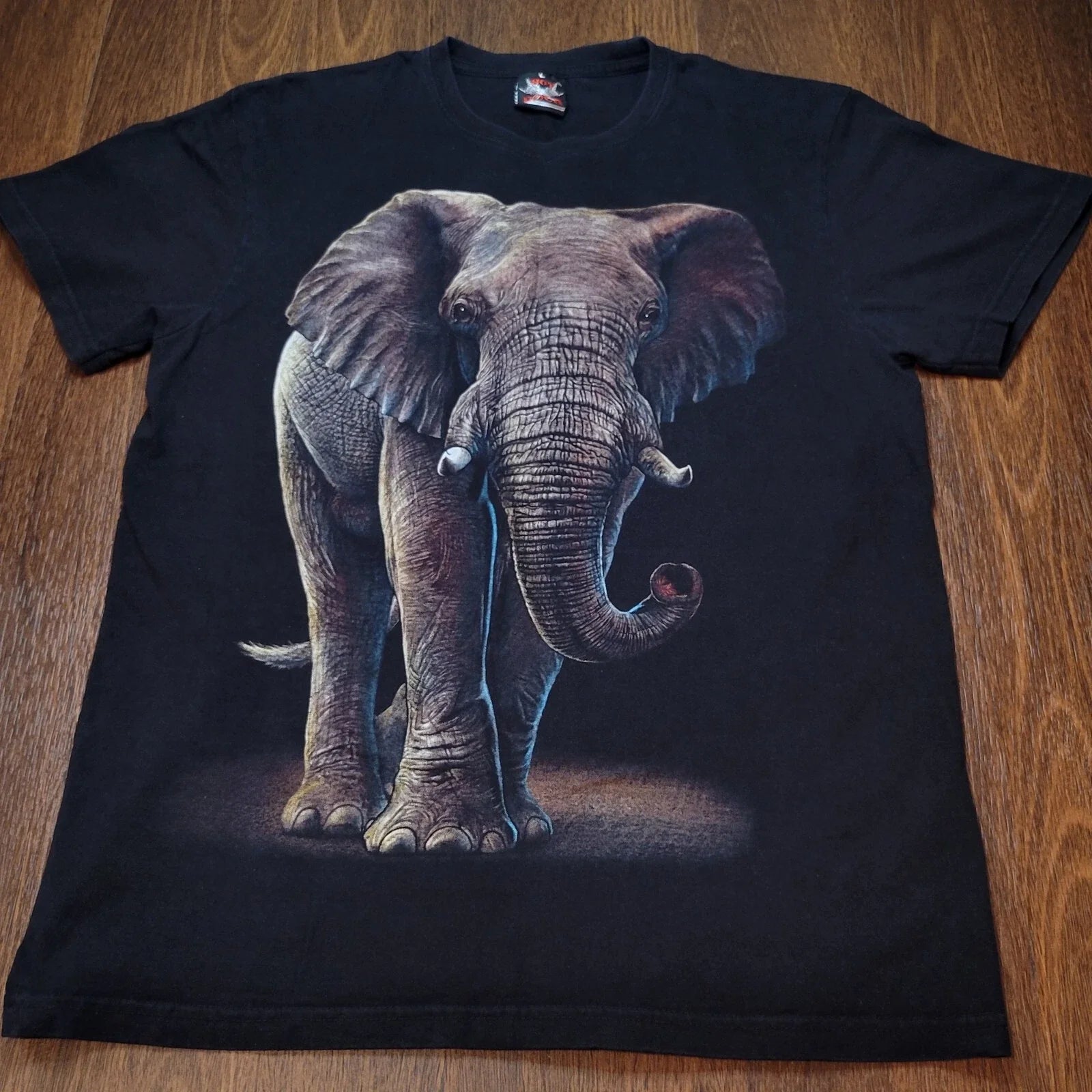 VINTAGE Y2K ELEPHANT Reverse Image Double Sided Shirt Hot Rock Fits As Medium Unisex T-shirt, Sweatshirt, Hoodie, Long Sleeve Tee - T-Shirt, Sweatshirt, Hoodie