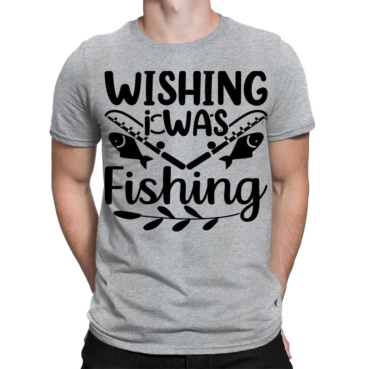 Wishing I Was Fishing Funny Fishermen Fish Anglers Gift Mens T-Shirts Top #TA-89 Unisex T-shirt, Sweatshirt, Hoodie, Long Sleeve Tee - T-Shirt, Sweatshirt, Hoodie