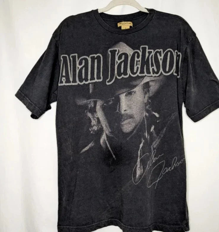 Alan Jackson Men  Vintage Black T-shirt Unisex T-shirt, Sweatshirt, Hoodie, Long Sleeve Tee - T-Shirt, Sweatshirt, Hoodie