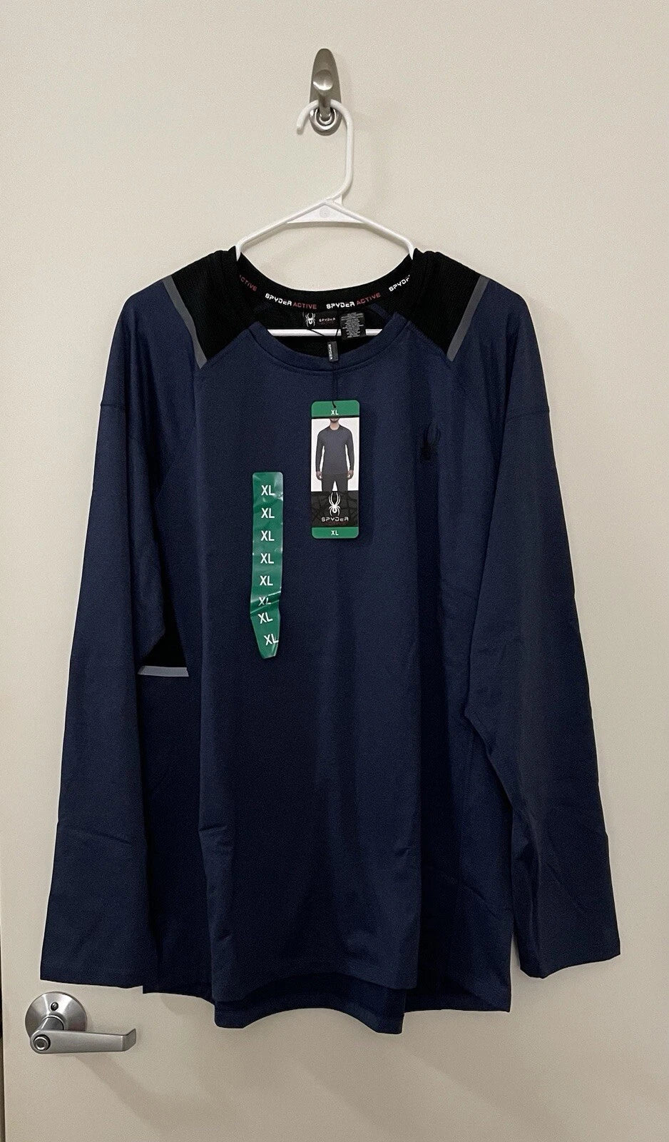 Spyder Active Long Sleeve Shirt with Brushed lining Baselayer Mens XL Blue Unisex T-shirt, Sweatshirt, Hoodie, Long Sleeve Tee - T-Shirt, Sweatshirt, Hoodie