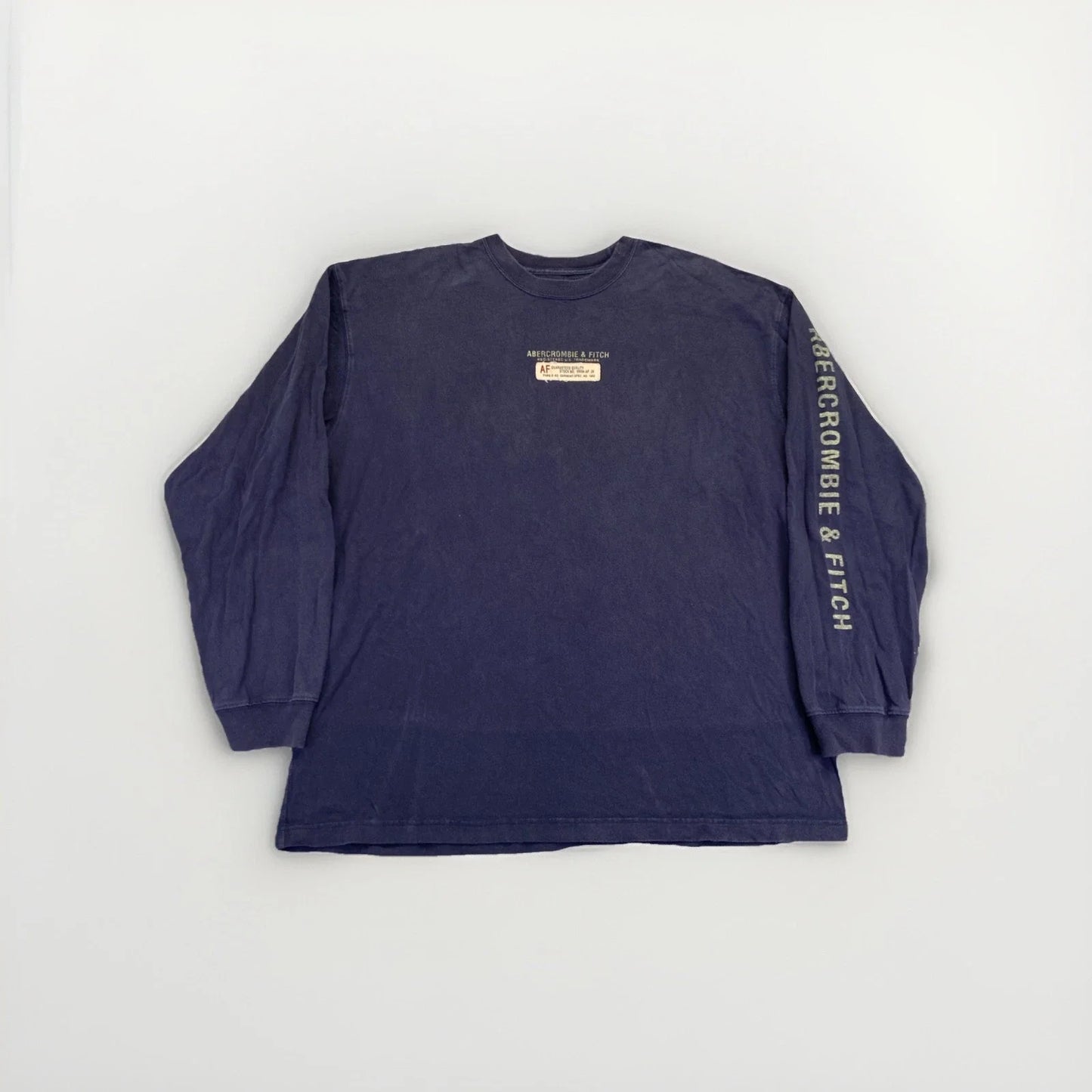 Abercrombie & Fitch Shirt Mens XL Graphic Long Sleeve Navy Y2k Vintage Unisex T-shirt, Sweatshirt, Hoodie, Long Sleeve Tee - T-Shirt, Sweatshirt, Hoodie