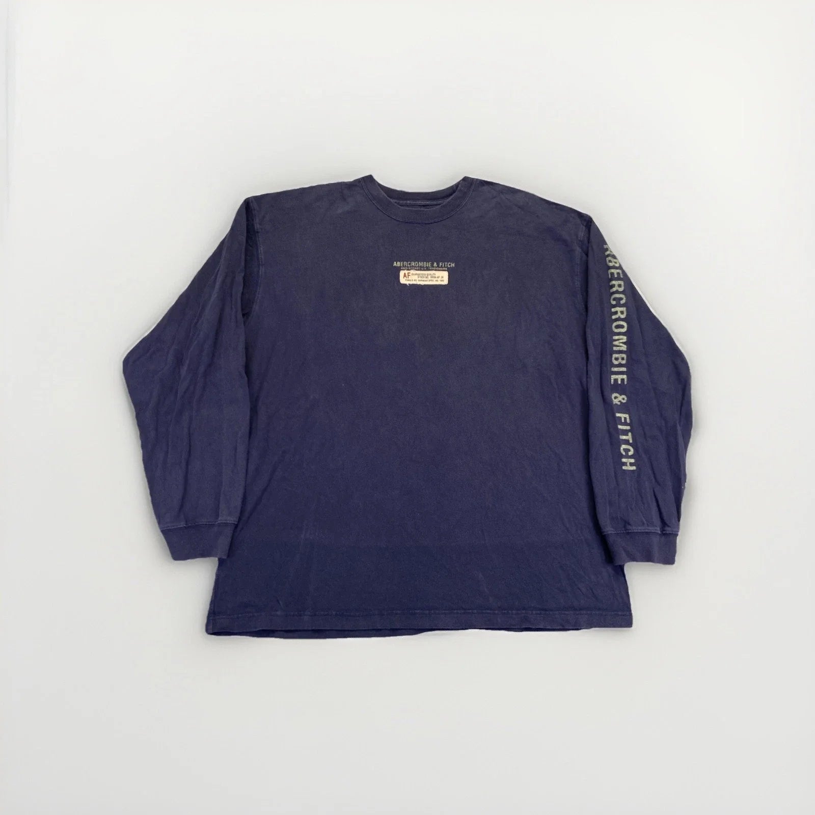 Abercrombie & Fitch Shirt Mens XL Graphic Long Sleeve Navy Y2k Vintage Unisex T-shirt, Sweatshirt, Hoodie, Long Sleeve Tee - T-Shirt, Sweatshirt, Hoodie