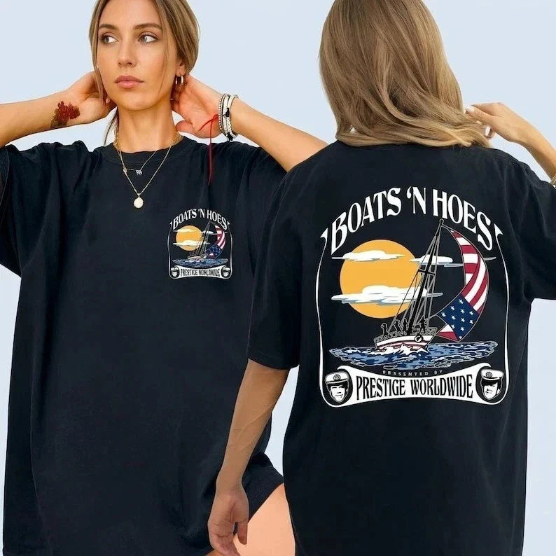 Boats And Hoes Shirt, Prestige Worldwide Tee, Nautical Nonsense Shirt Unisex T-shirt, Sweatshirt, Hoodie, Long Sleeve Tee - T-Shirt, Sweatshirt, Hoodie