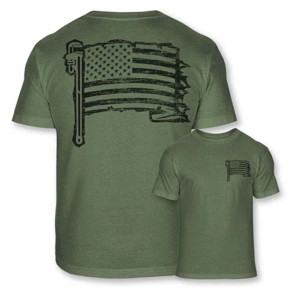Patriotic Plumber American USA Flag Plumbing Pipe Wrench Soft Blend Shirt - A54 Unisex T-shirt, Sweatshirt, Hoodie, Long Sleeve Tee - T-Shirt, Sweatshirt, Hoodie
