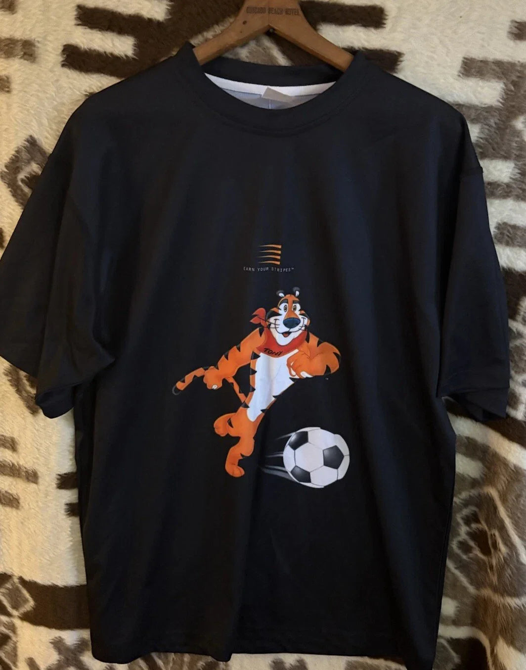 2008 Tony the Tiger Earn Your Stripes Soccer Style Jersey Shirt, Size XL Unisex T-shirt, Sweatshirt, Hoodie, Long Sleeve Tee - T-Shirt, Sweatshirt, Hoodie
