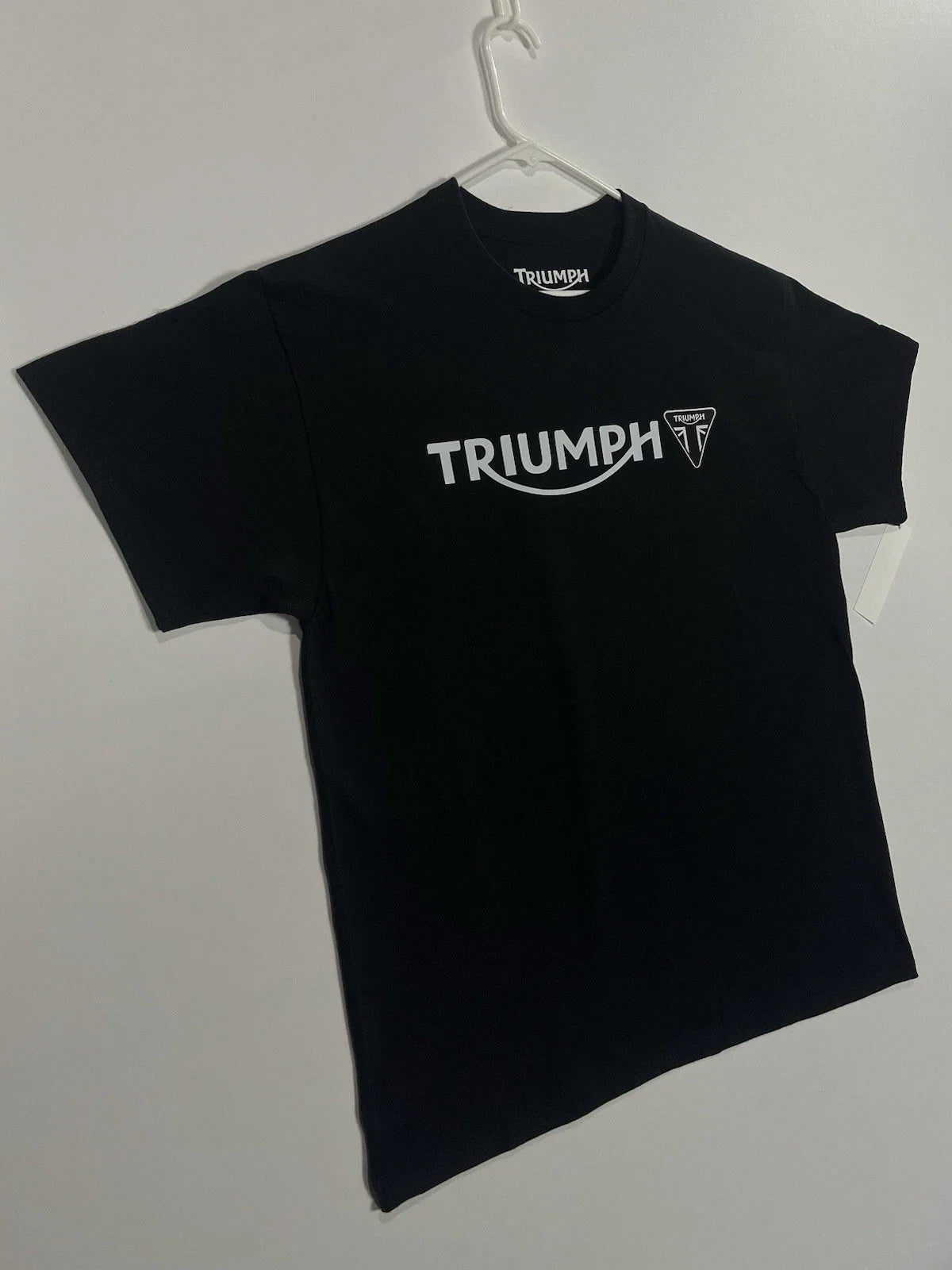 Triumph Motorcycle Logo-Badge-Emblem Biker Tee (New Condition) Black T-Shirt Unisex T-shirt, Sweatshirt, Hoodie, Long Sleeve Tee - T-Shirt, Sweatshirt, Hoodie
