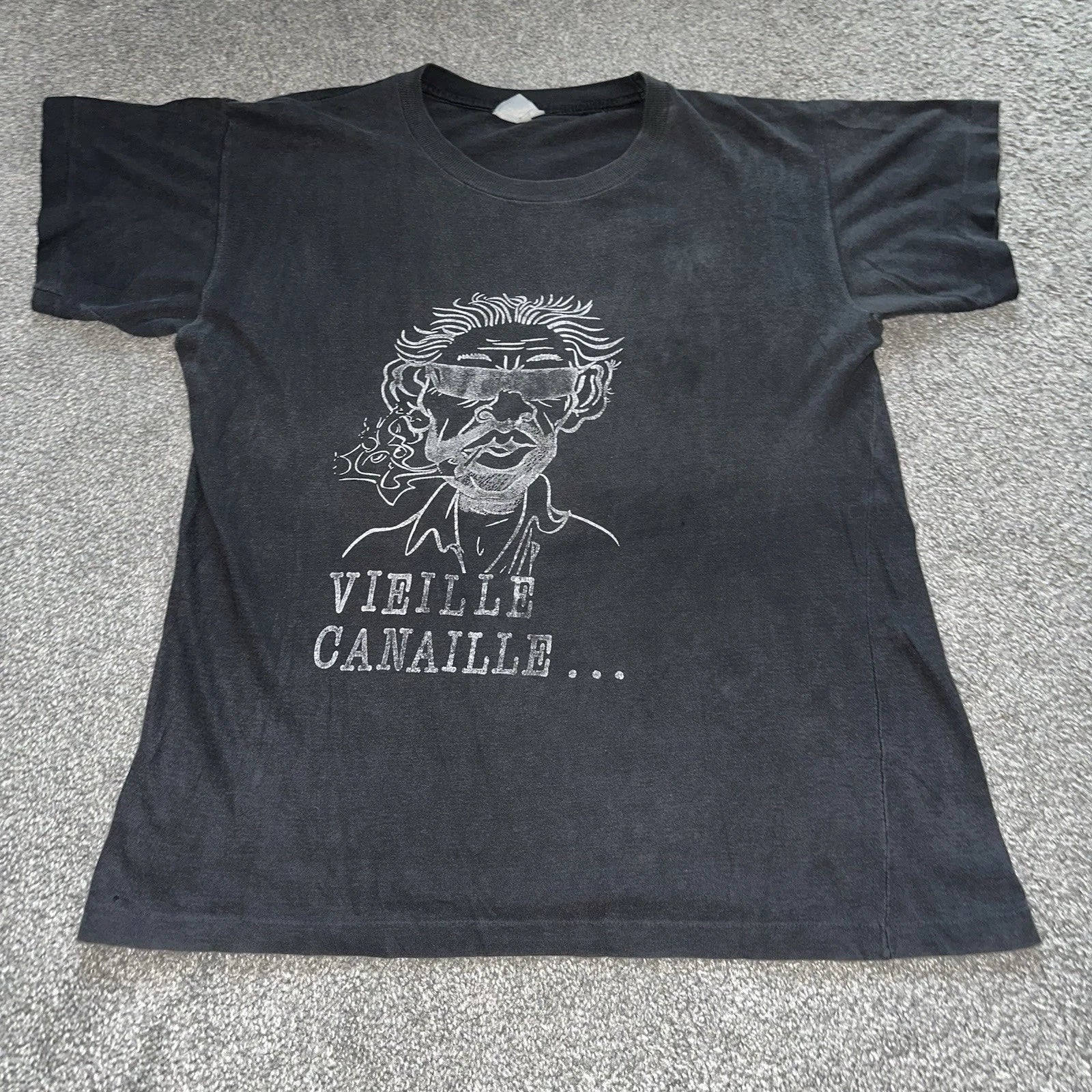 Vintage 80s Vieille Canaille Serge Gainsbourg Tshirt Unisex T-shirt, Sweatshirt, Hoodie, Long Sleeve Tee - T-Shirt, Sweatshirt, Hoodie