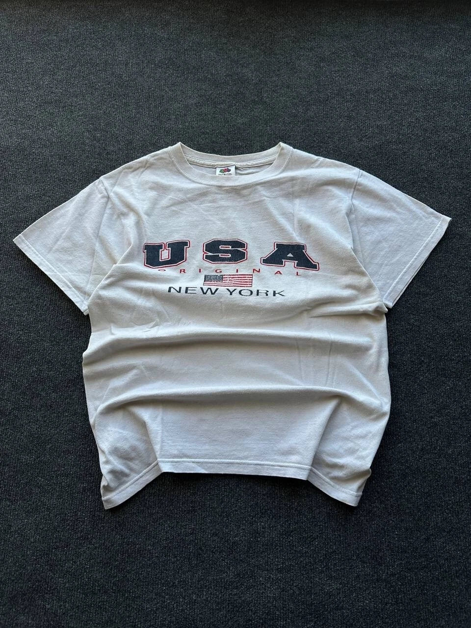 NEW YORK USA BIG LOGO ORIGINAL Y2K USA STATE BOXY TEE SHIRT MEN SIZE S SK8 Unisex T-shirt, Sweatshirt, Hoodie, Long Sleeve Tee - T-Shirt, Sweatshirt, Hoodie