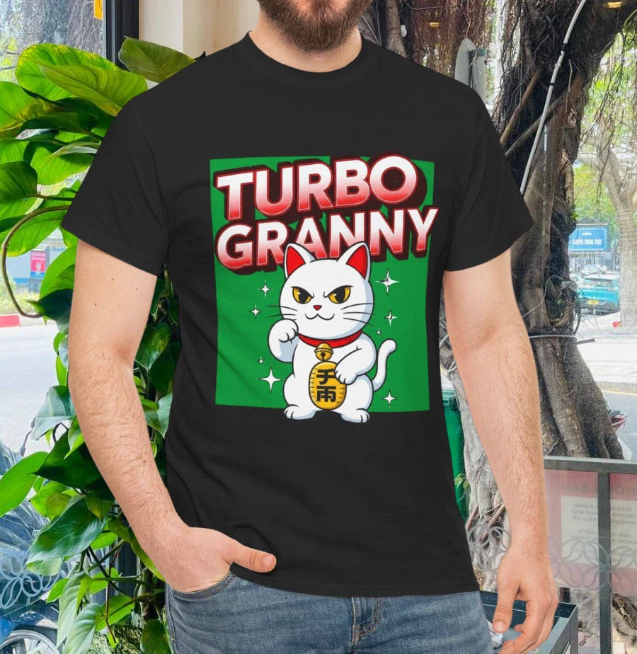 Dandadan Turbo Granny Cute Cat Kawaii Angry Cat Anime T Shirt Unisex T-shirt, Sweatshirt, Hoodie, Long Sleeve Tee - T-Shirt, Sweatshirt, Hoodie