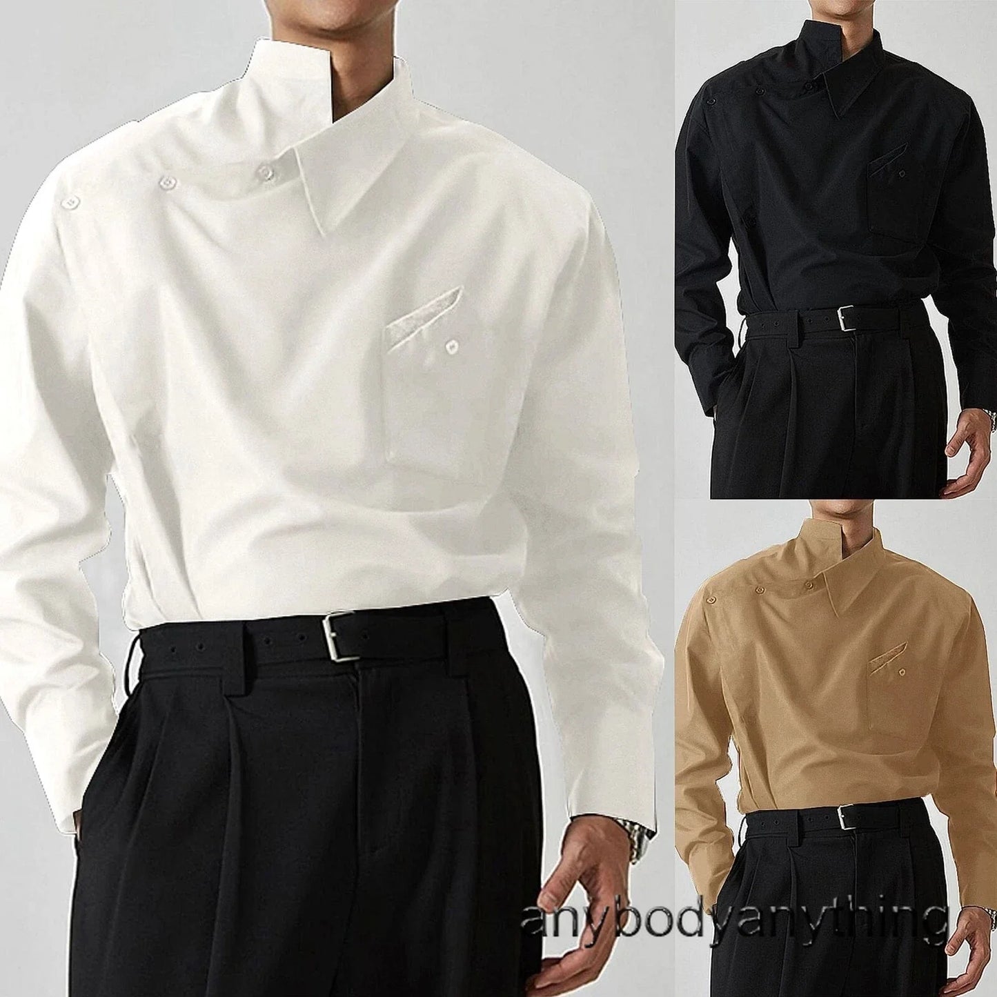 Men's French Shirt Casual Slim Shirts Long Sleeve Button Down Tops Blouse Unisex T-shirt, Sweatshirt, Hoodie, Long Sleeve Tee - T-Shirt, Sweatshirt, Hoodie