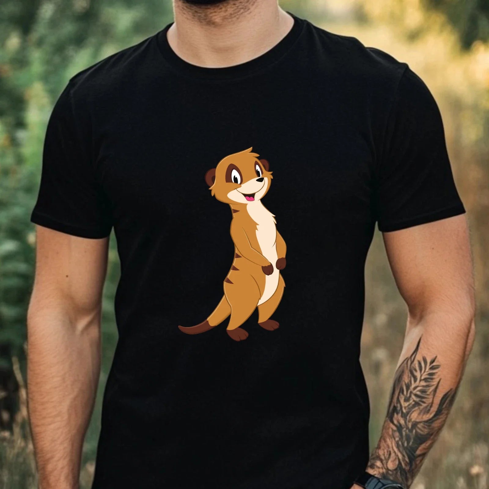 Mens Cute Meerkat Motif Cotton T-Shirt Size XS to 5XL Unisex T-shirt, Sweatshirt, Hoodie, Long Sleeve Tee - T-Shirt, Sweatshirt, Hoodie