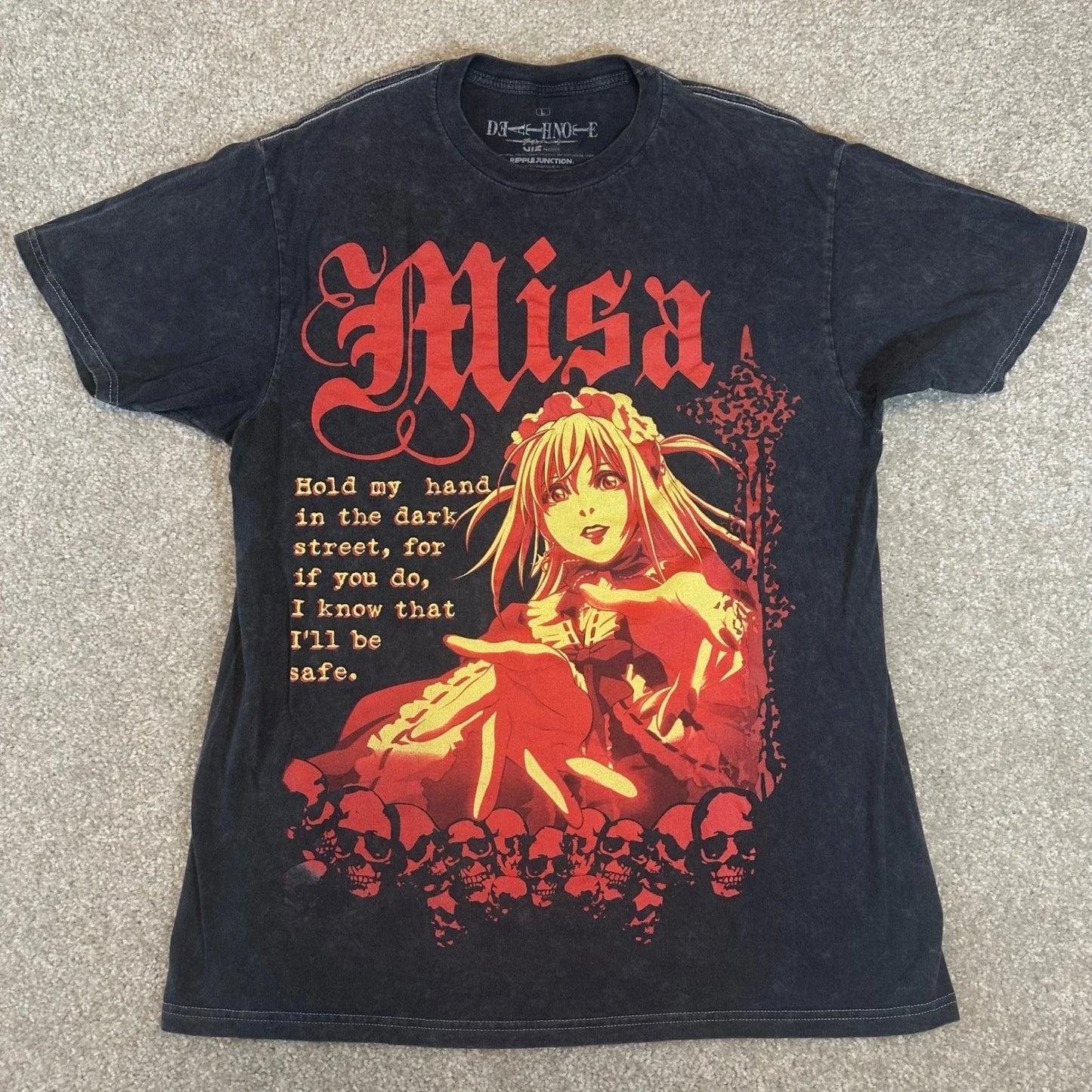 Death Note Misa Amane Anime Graphic T Shirt Large Hot Topic Rare Unisex T-shirt, Sweatshirt, Hoodie, Long Sleeve Tee - T-Shirt, Sweatshirt, Hoodie