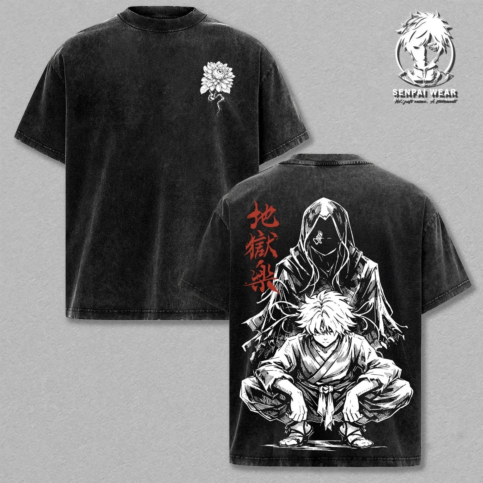 Vintage Hells Paradise Gabimaru Washed T Shirt Anime Graphic Tee Unisex Retro Unisex T-shirt, Sweatshirt, Hoodie, Long Sleeve Tee - T-Shirt, Sweatshirt, Hoodie